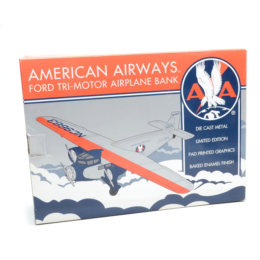 Spec Cast Ford Tri-Motor American Airways Coin Bank