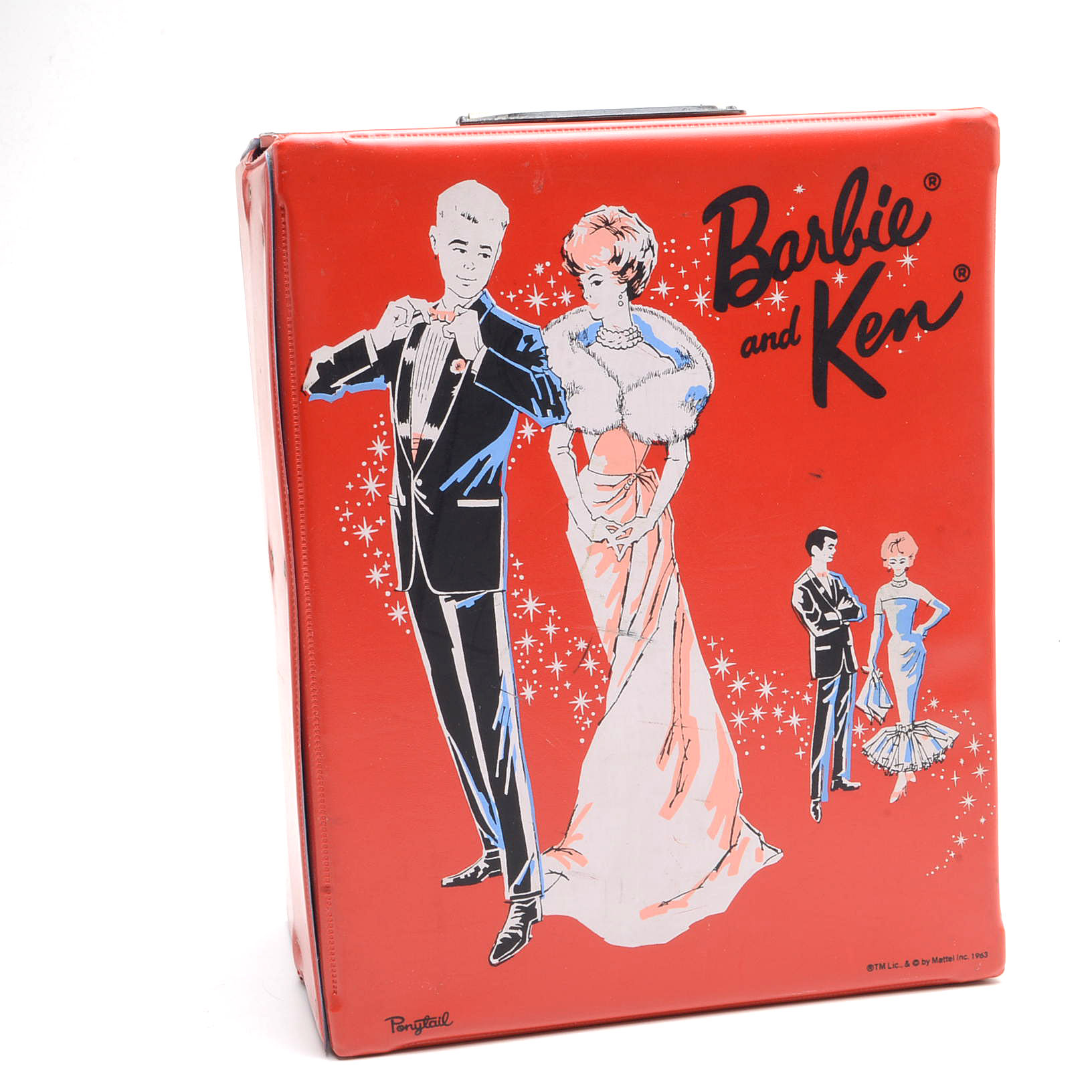 Vintage 1960s Barbie Case with Three Bubble Cut Barbies