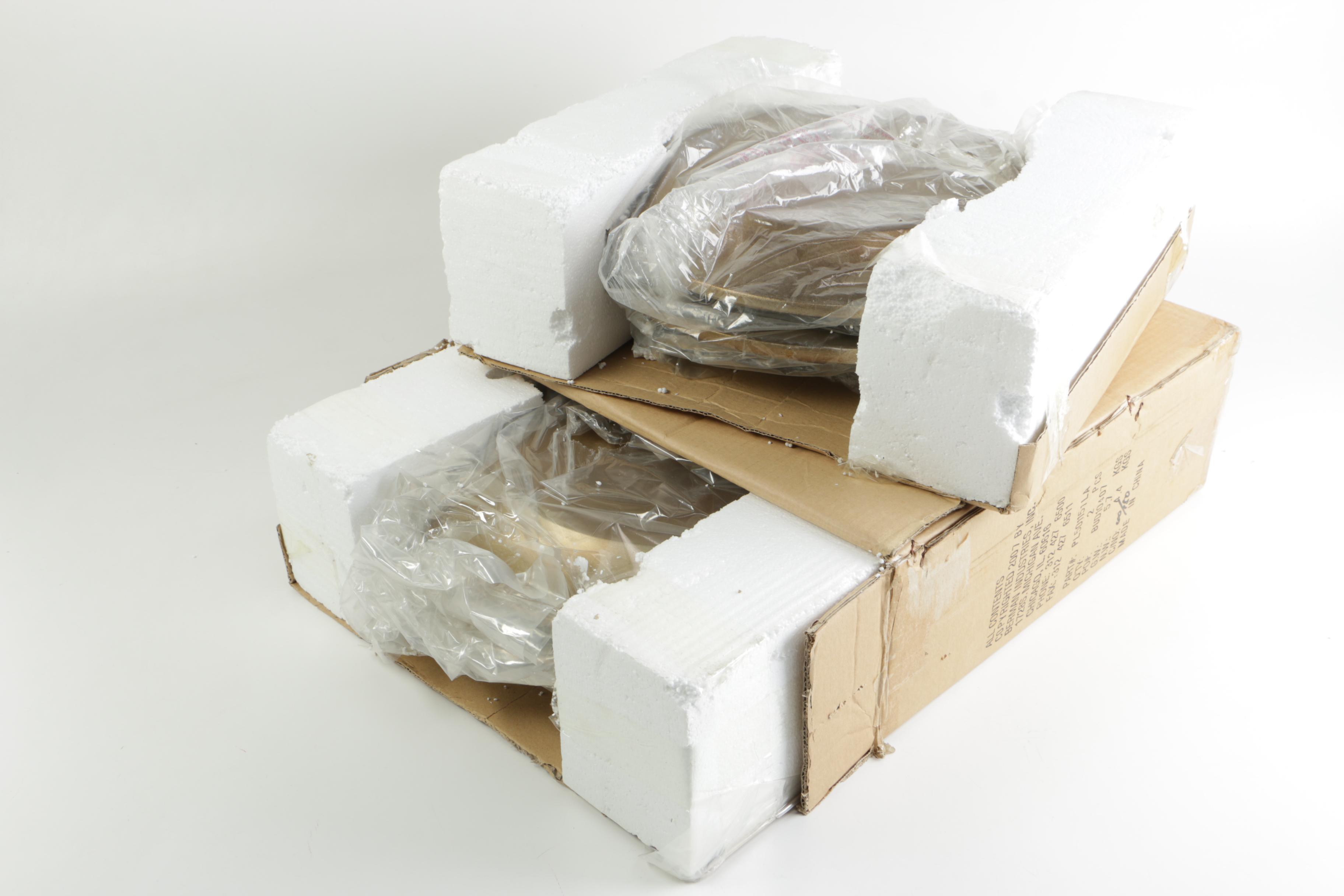 Berman Industries Gold Tone Finished Charger Plates