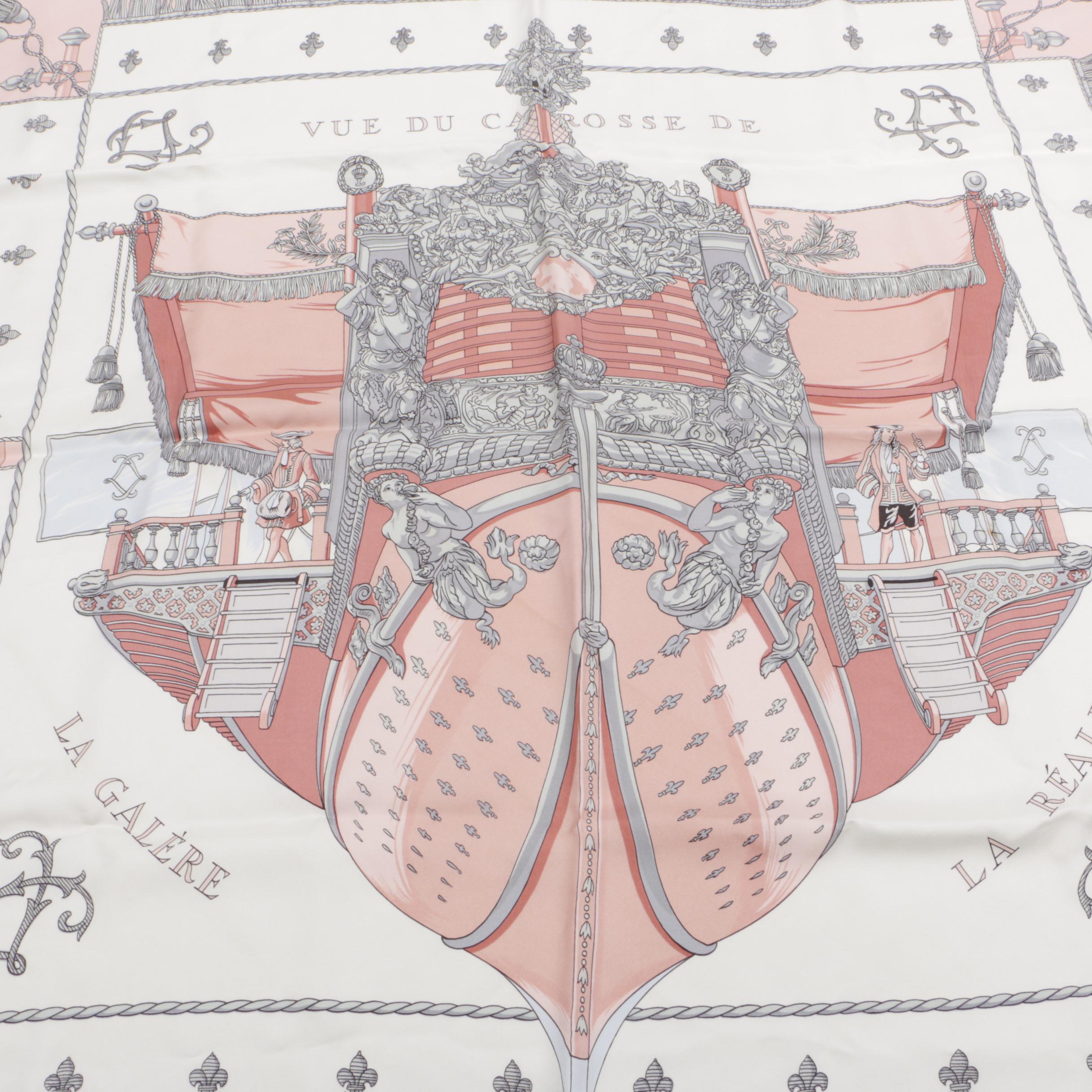 Hermès of Paris Vue Du Carrosse De La Reale Silk Scarf