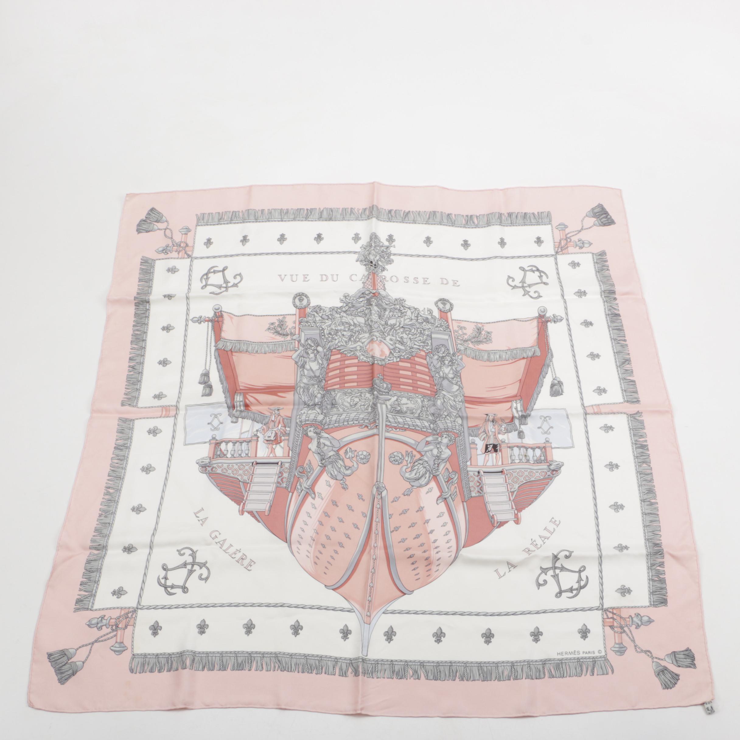 Hermès of Paris Vue Du Carrosse De La Reale Silk Scarf