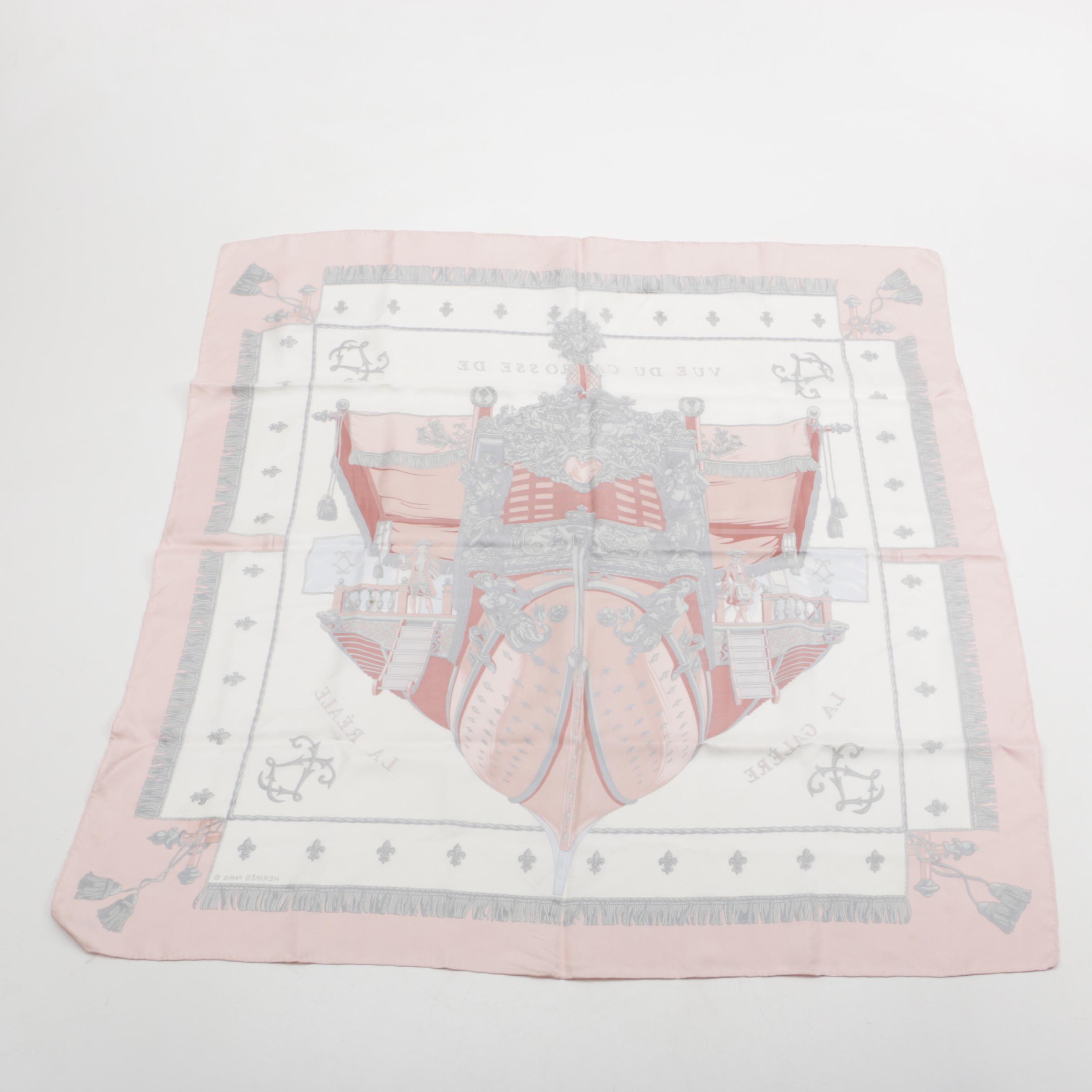Hermès of Paris Vue Du Carrosse De La Reale Silk Scarf