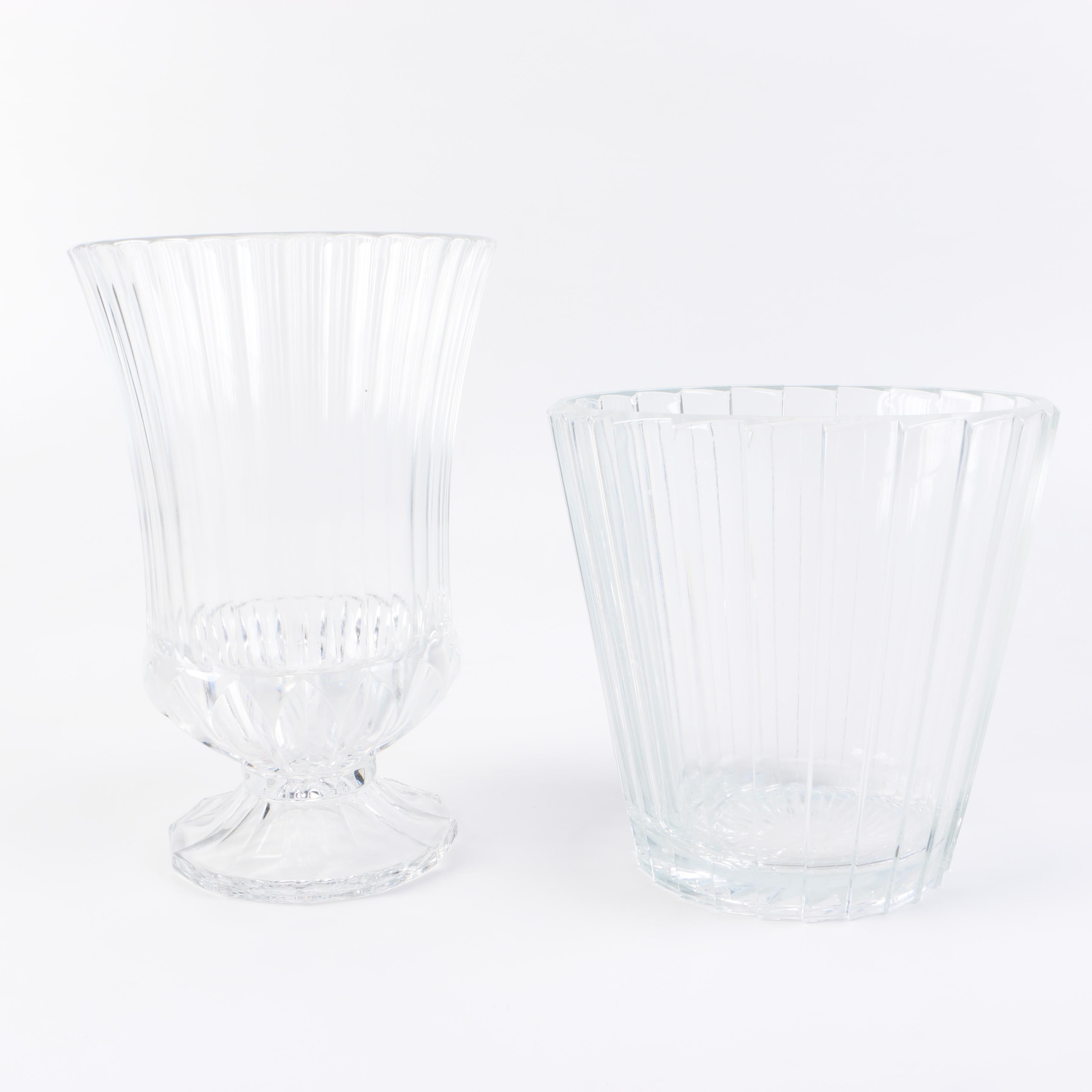 Crystal Vase and Glass Ice Bucket