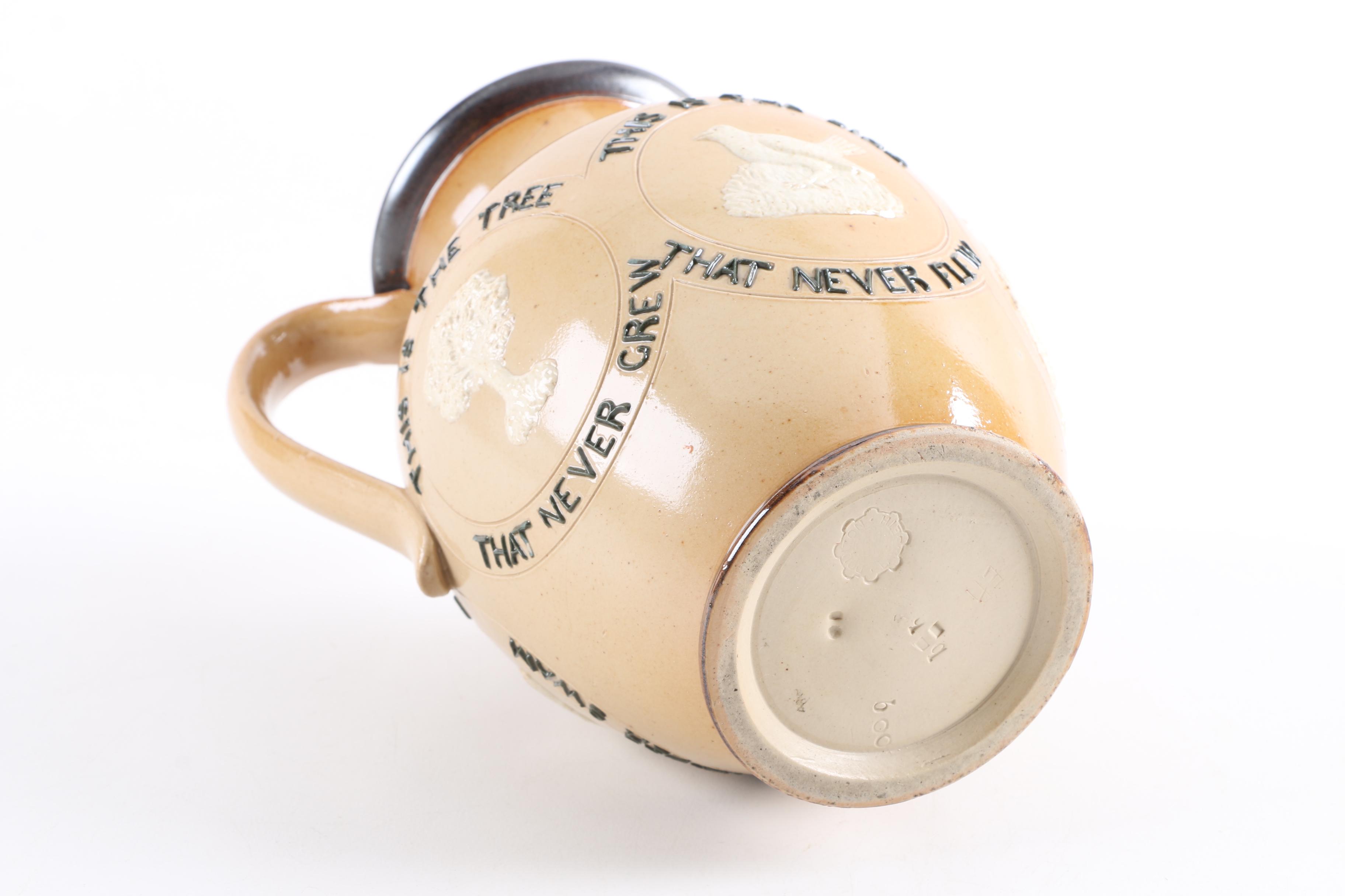 Vintage Doulton Lambeth Ale Pitcher with Motto