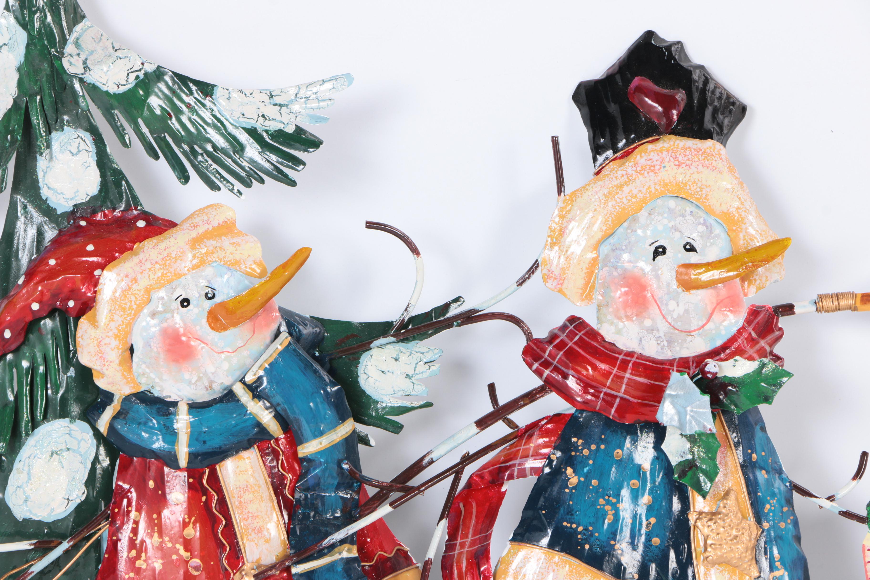 Snowman Themed Fireplace Screen