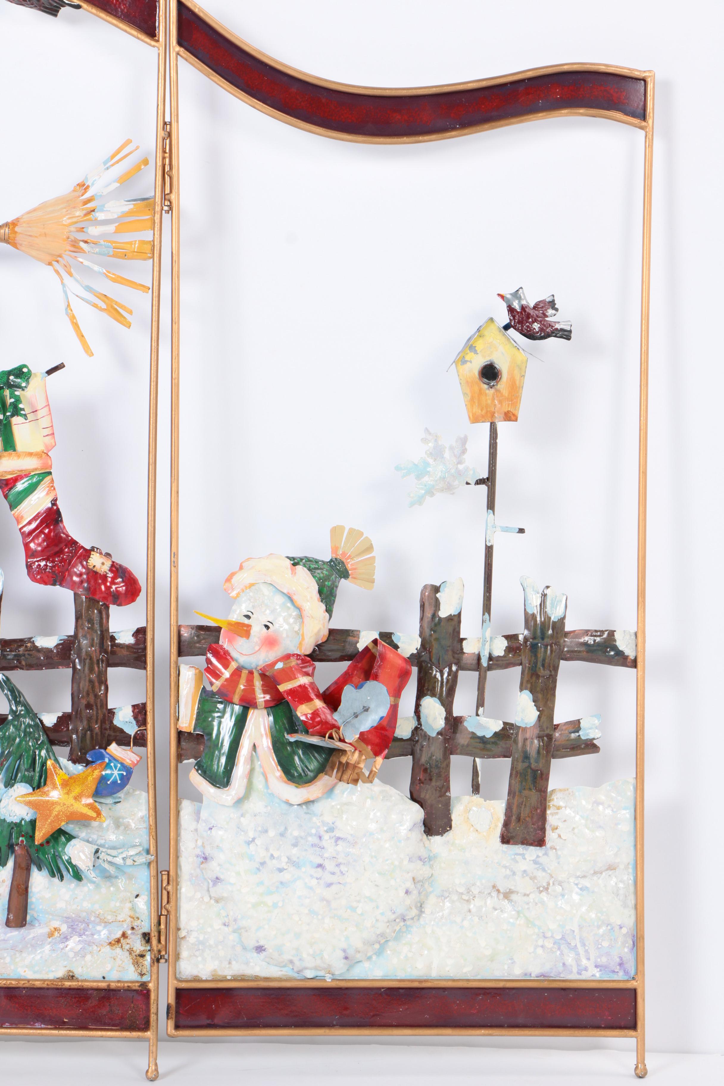 Snowman Themed Fireplace Screen