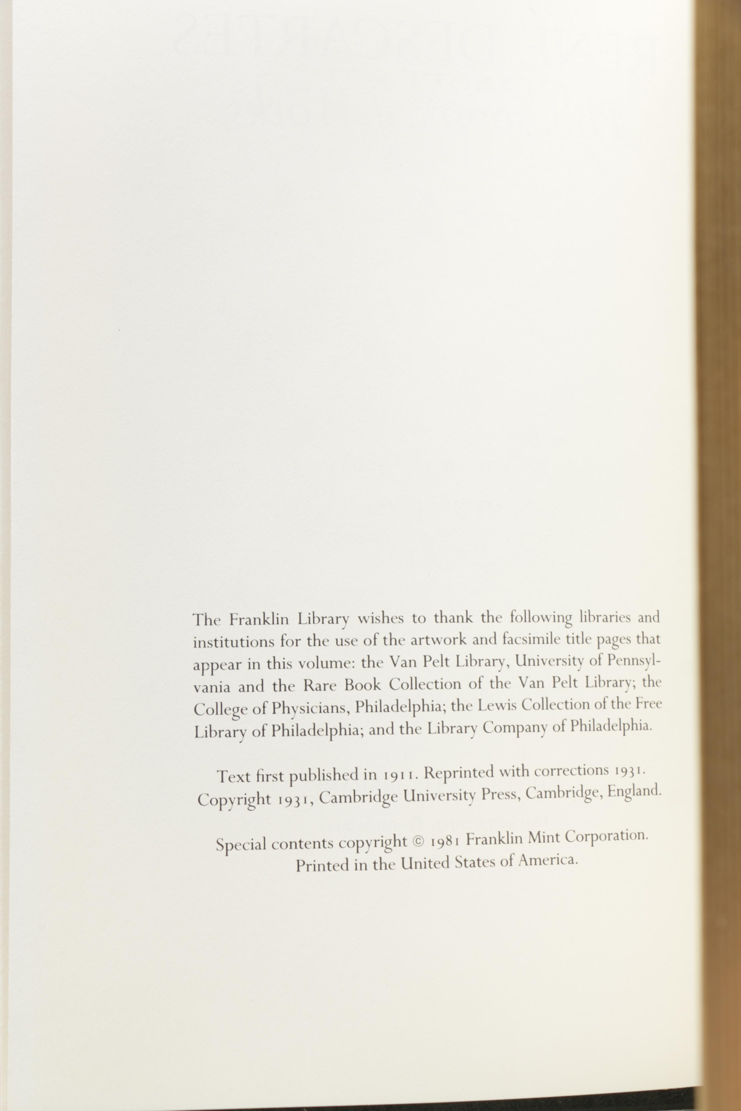 Franklin Library Editions of French Works