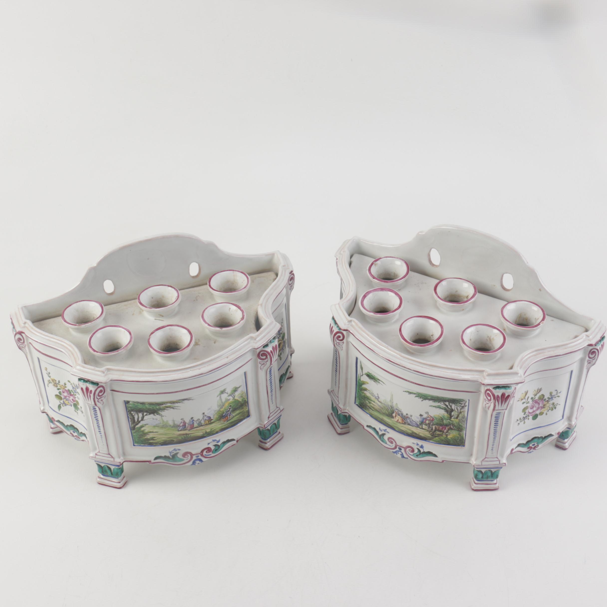 Hand-Painted Ceramic Wall Vases