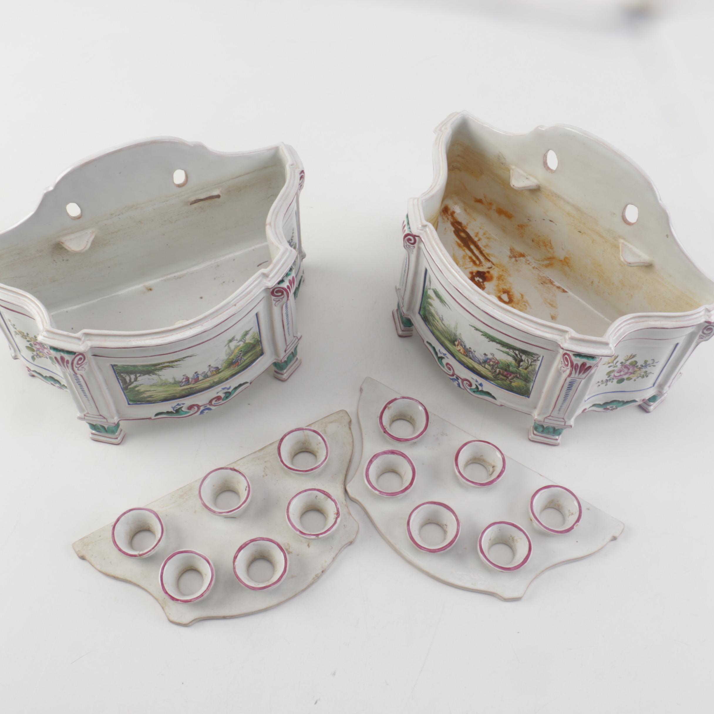 Hand-Painted Ceramic Wall Vases