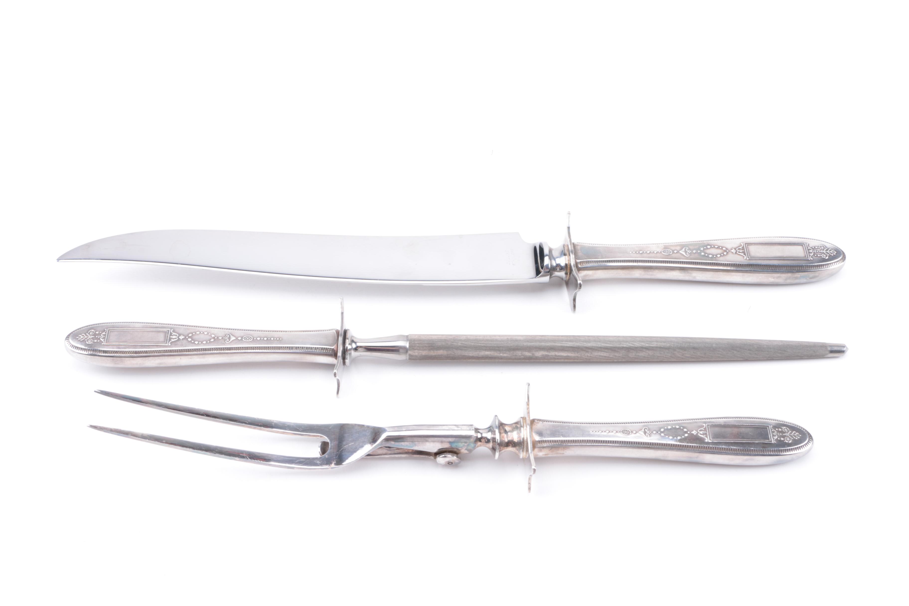 Oneida Community "Grosvenor" Silver Plate Carving Set