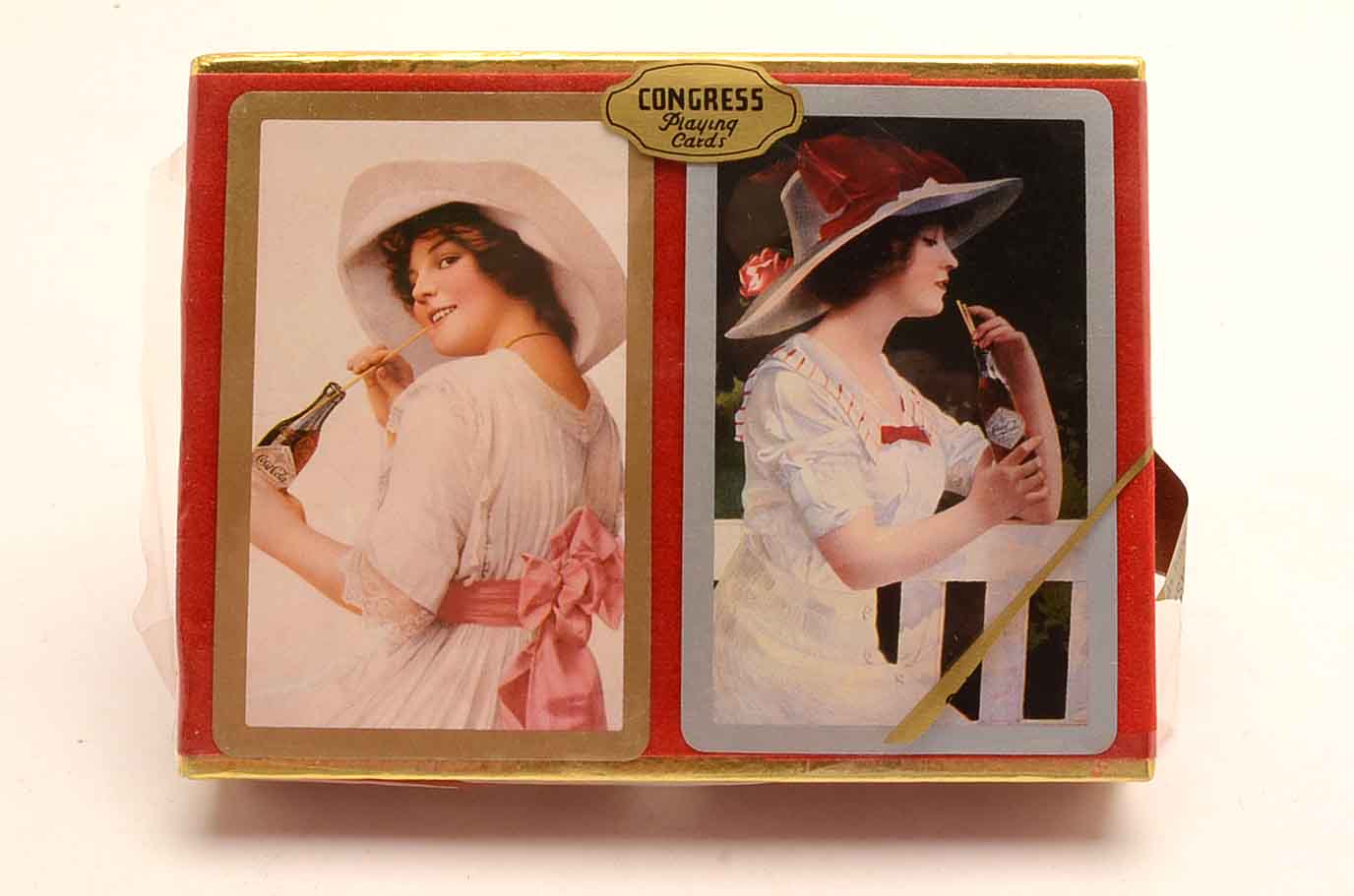 Four Vintage Sealed Decks Of :Coca-Cola" Playing Cards