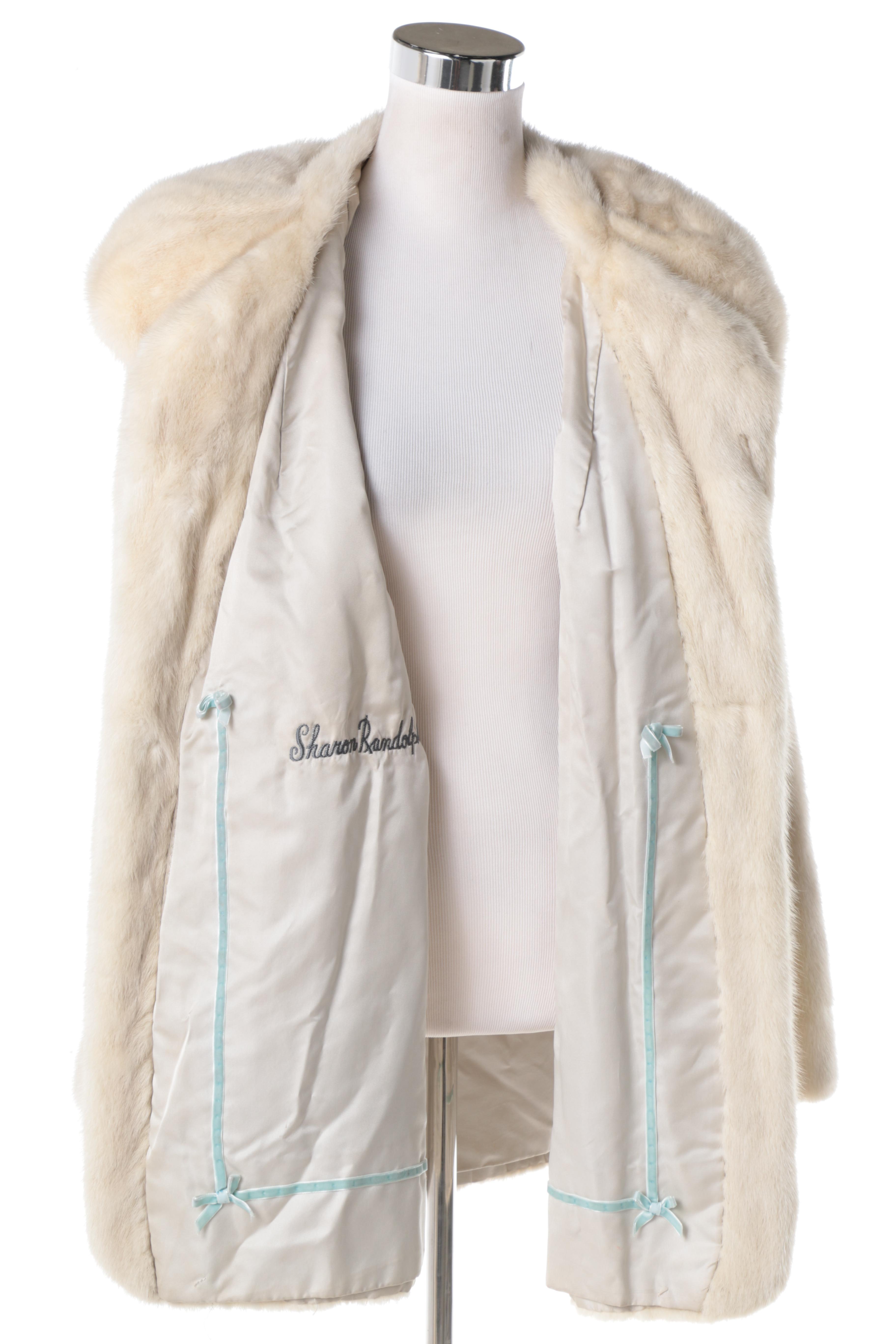 Women's Mid-Century Vintage Platinum Mink Swing Coat