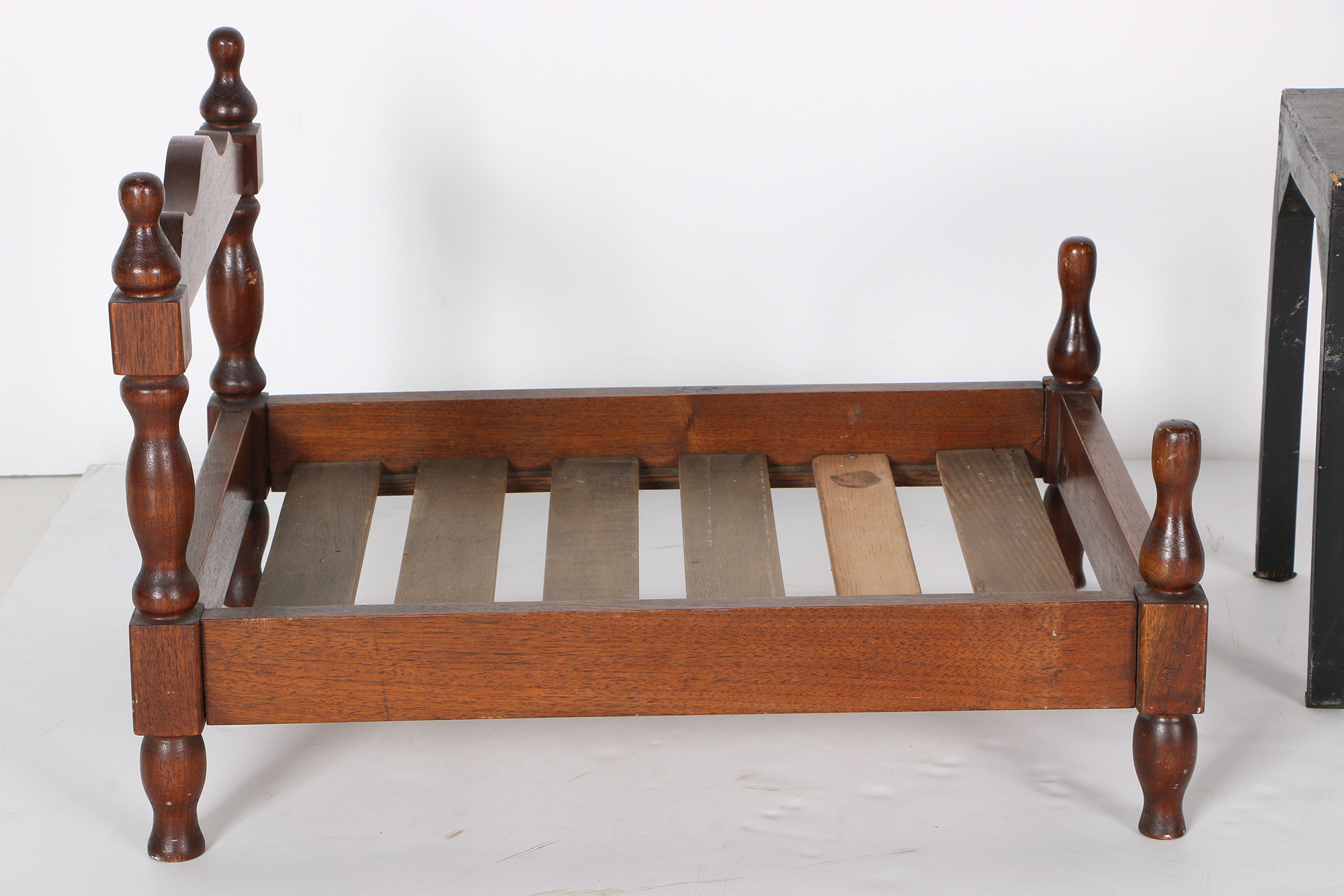 Miniature Furniture Including Mahogany Bed Frame
