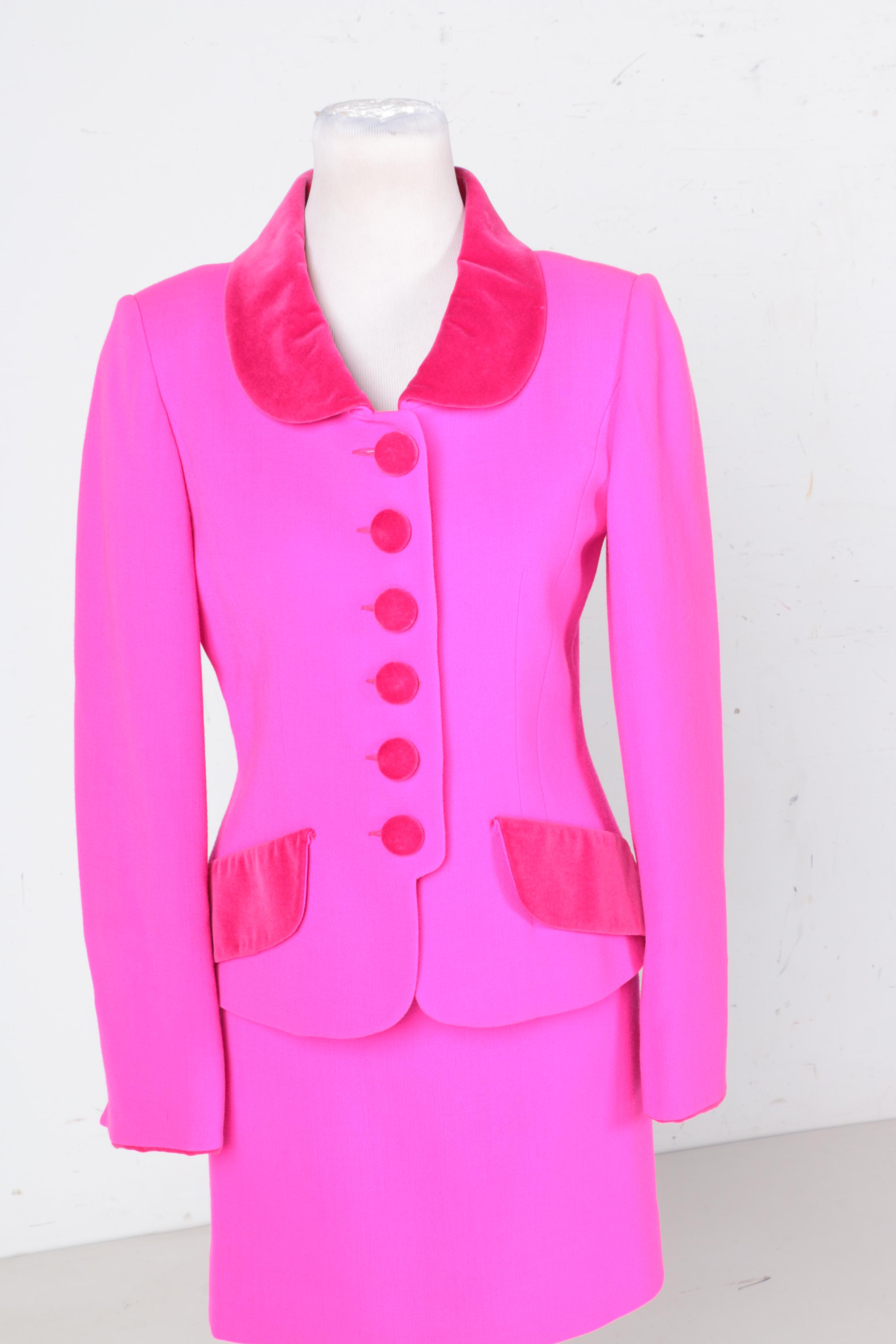 Nina Ricci Boutique Vibrant Pink Wool Suit
