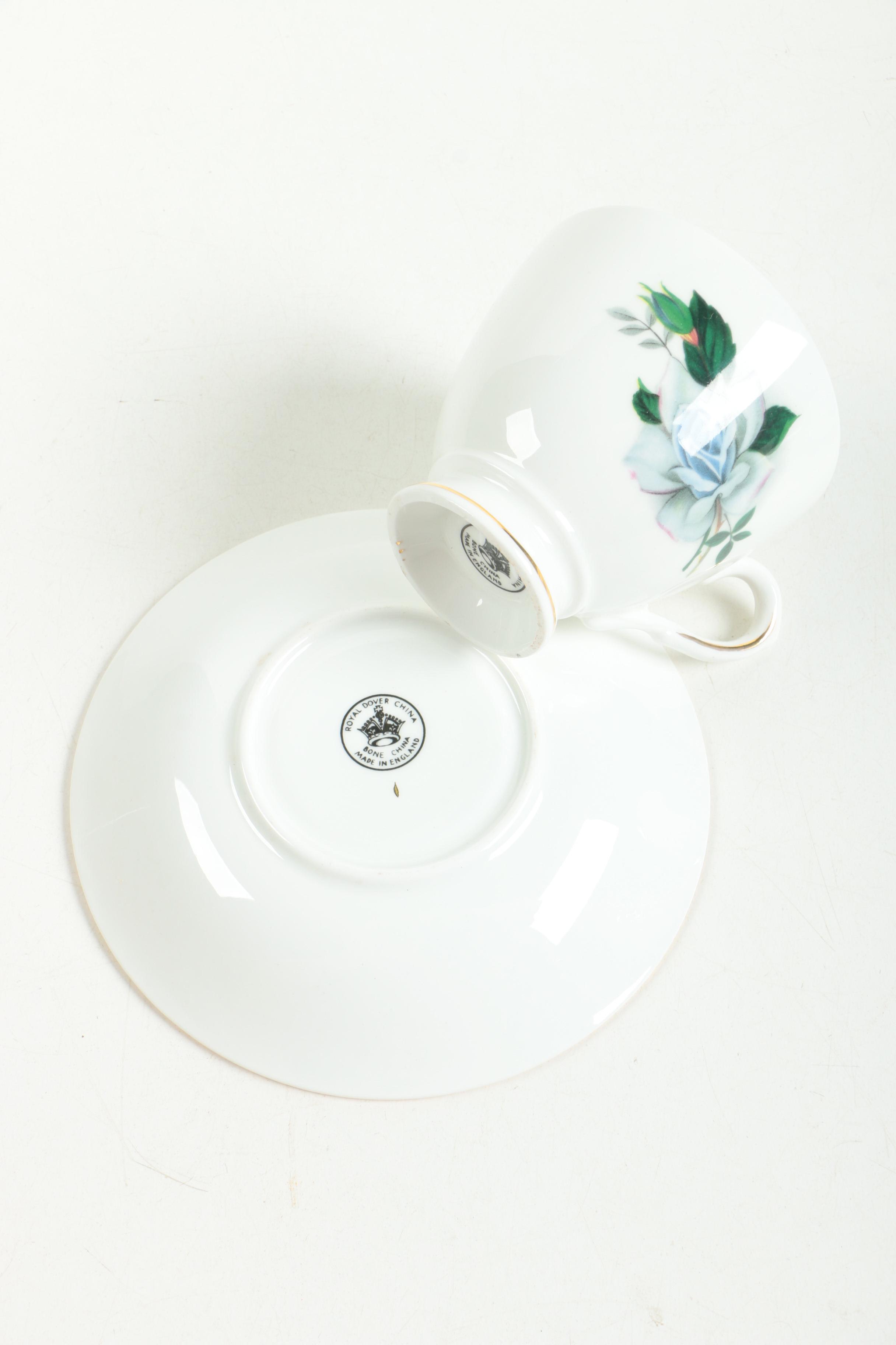 Selection of China Tea Cups and Saucers including Royal Dover