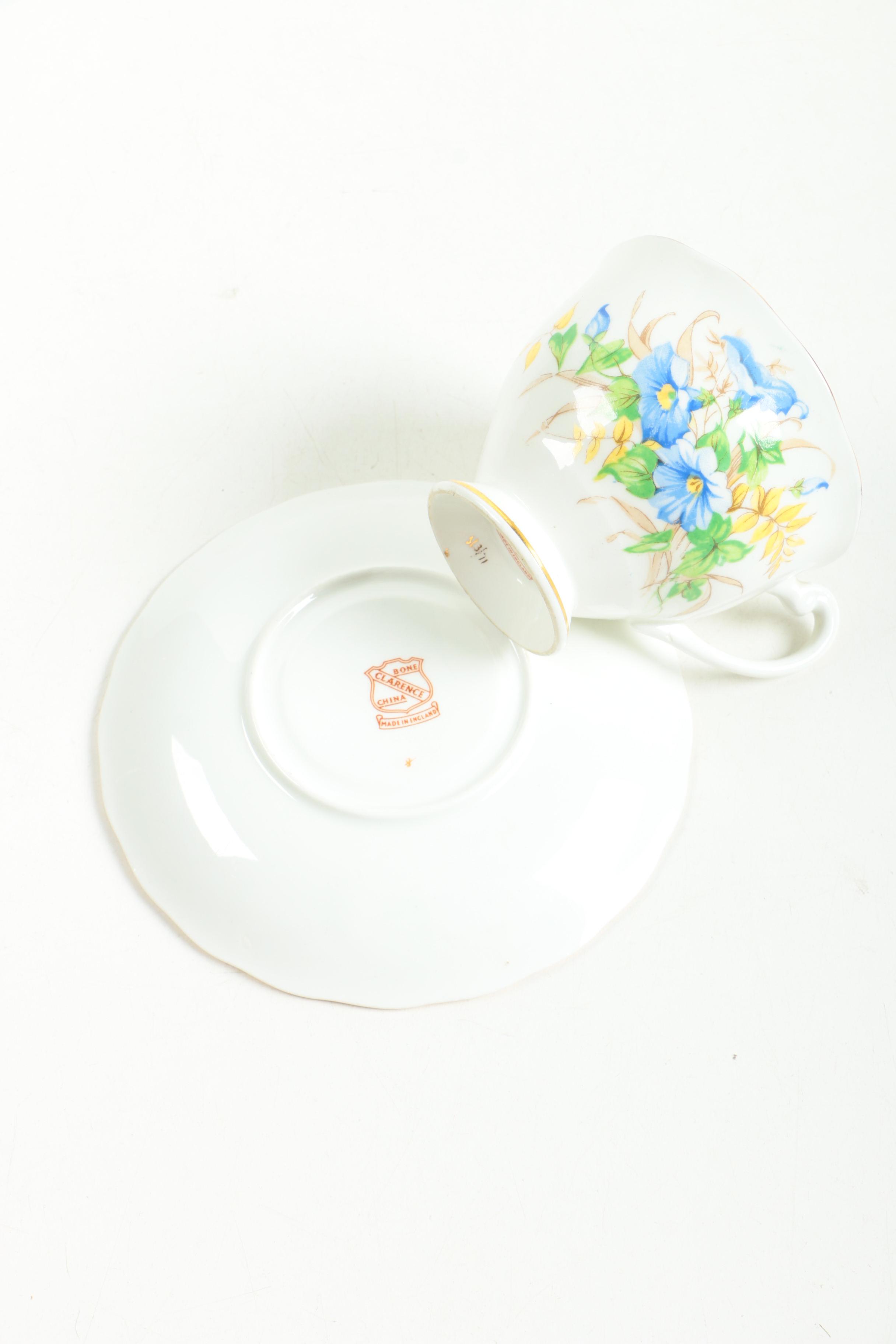 Selection of China Tea Cups and Saucers including Royal Dover
