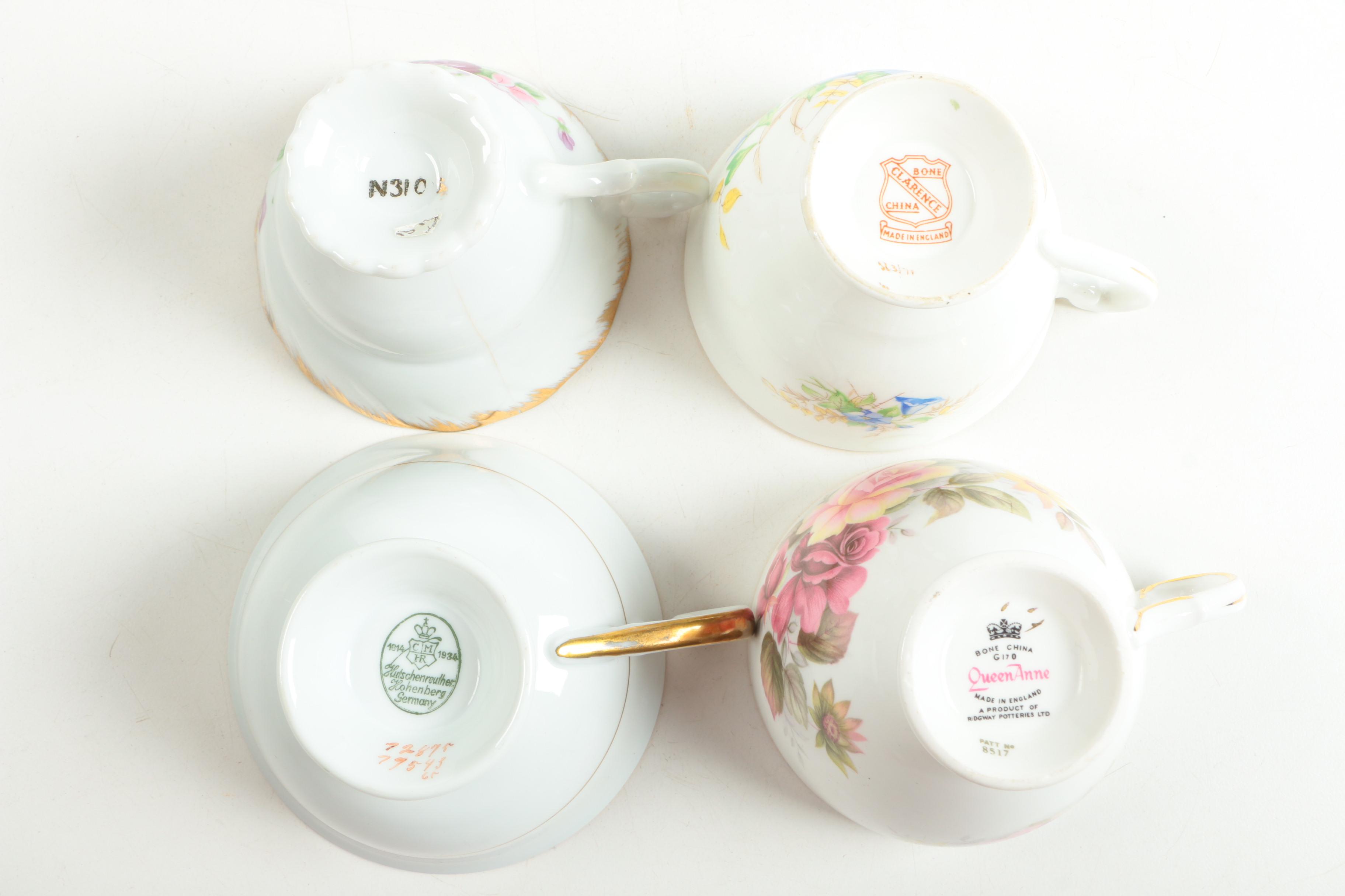 Selection of China Tea Cups and Saucers including Royal Dover