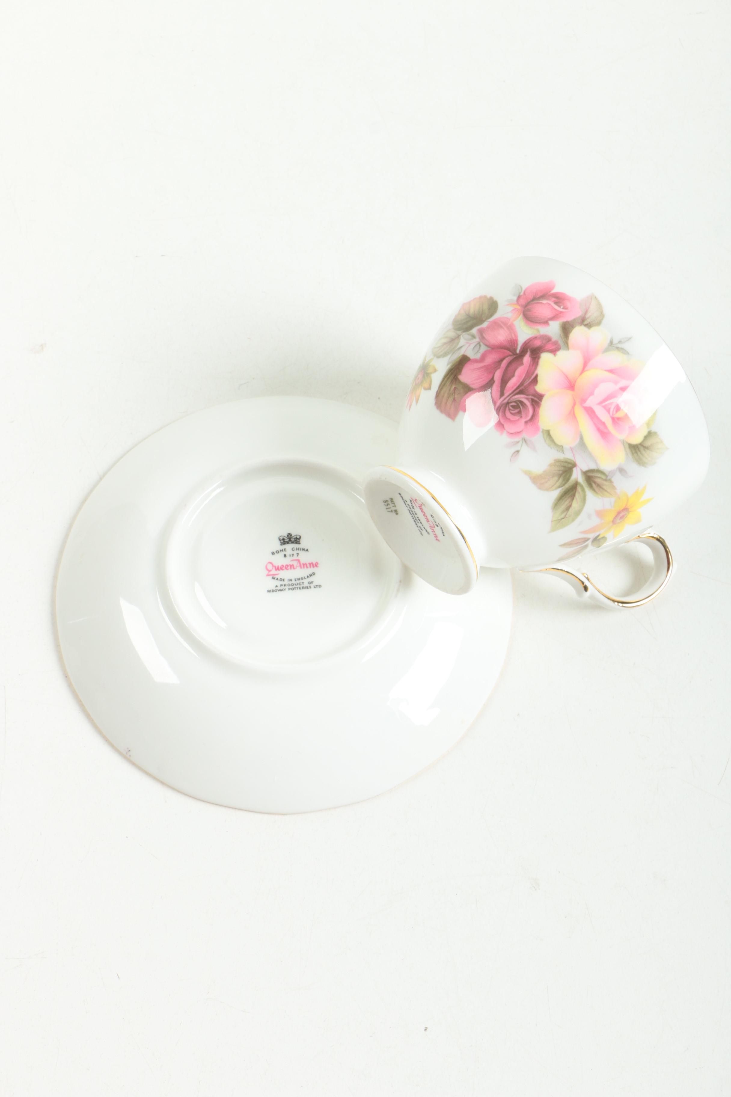 Selection of China Tea Cups and Saucers including Royal Dover