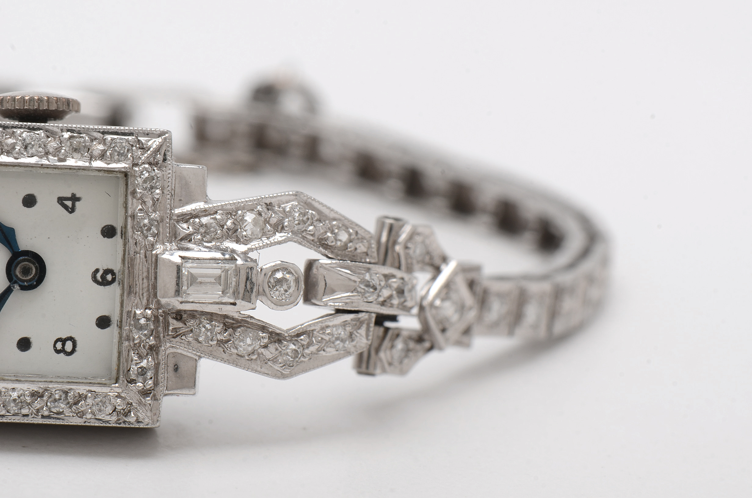 Vintage Hamilton Platinum and 1.21 CTW Diamond Watch