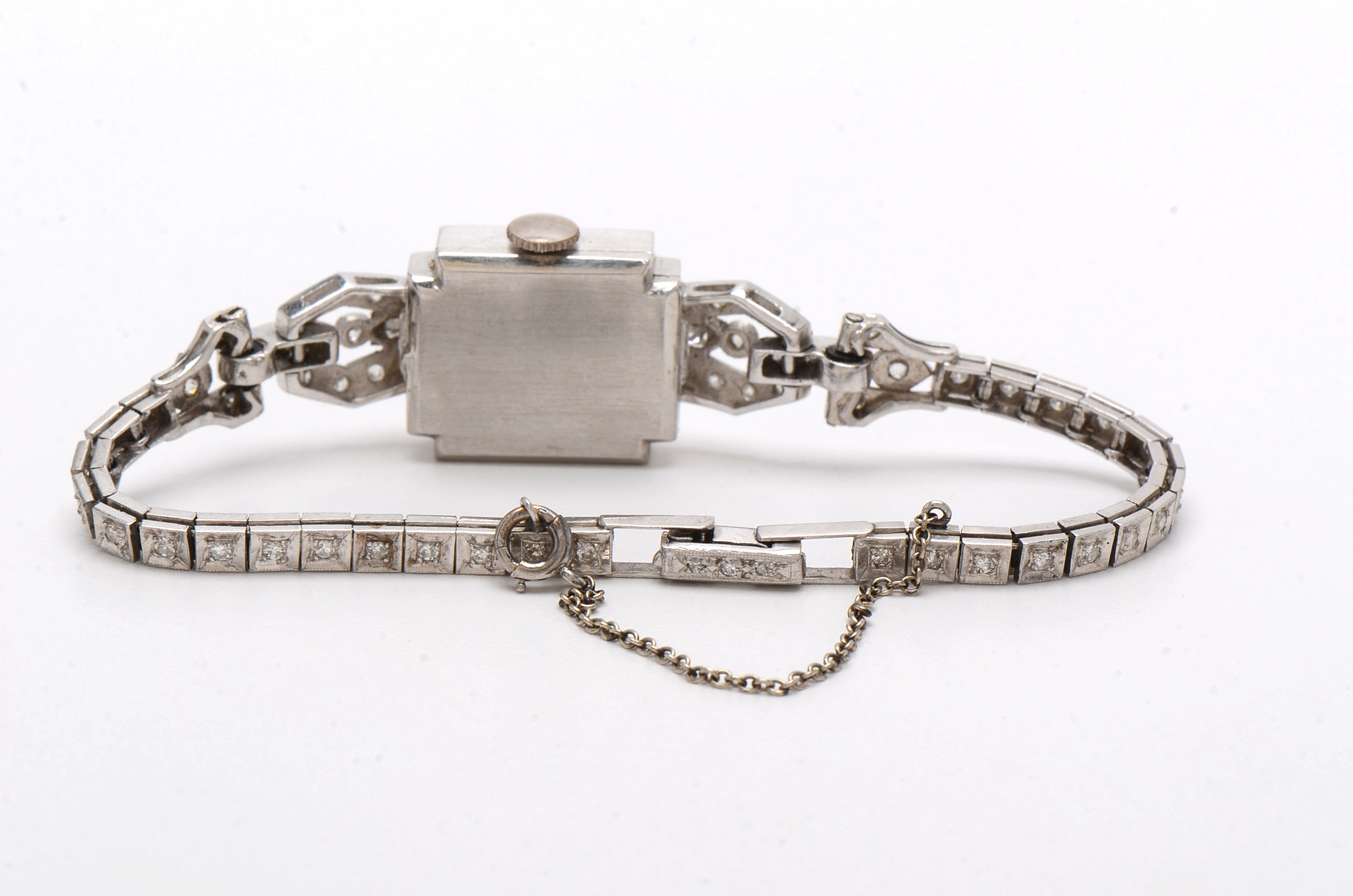 Vintage Hamilton Platinum and 1.21 CTW Diamond Watch