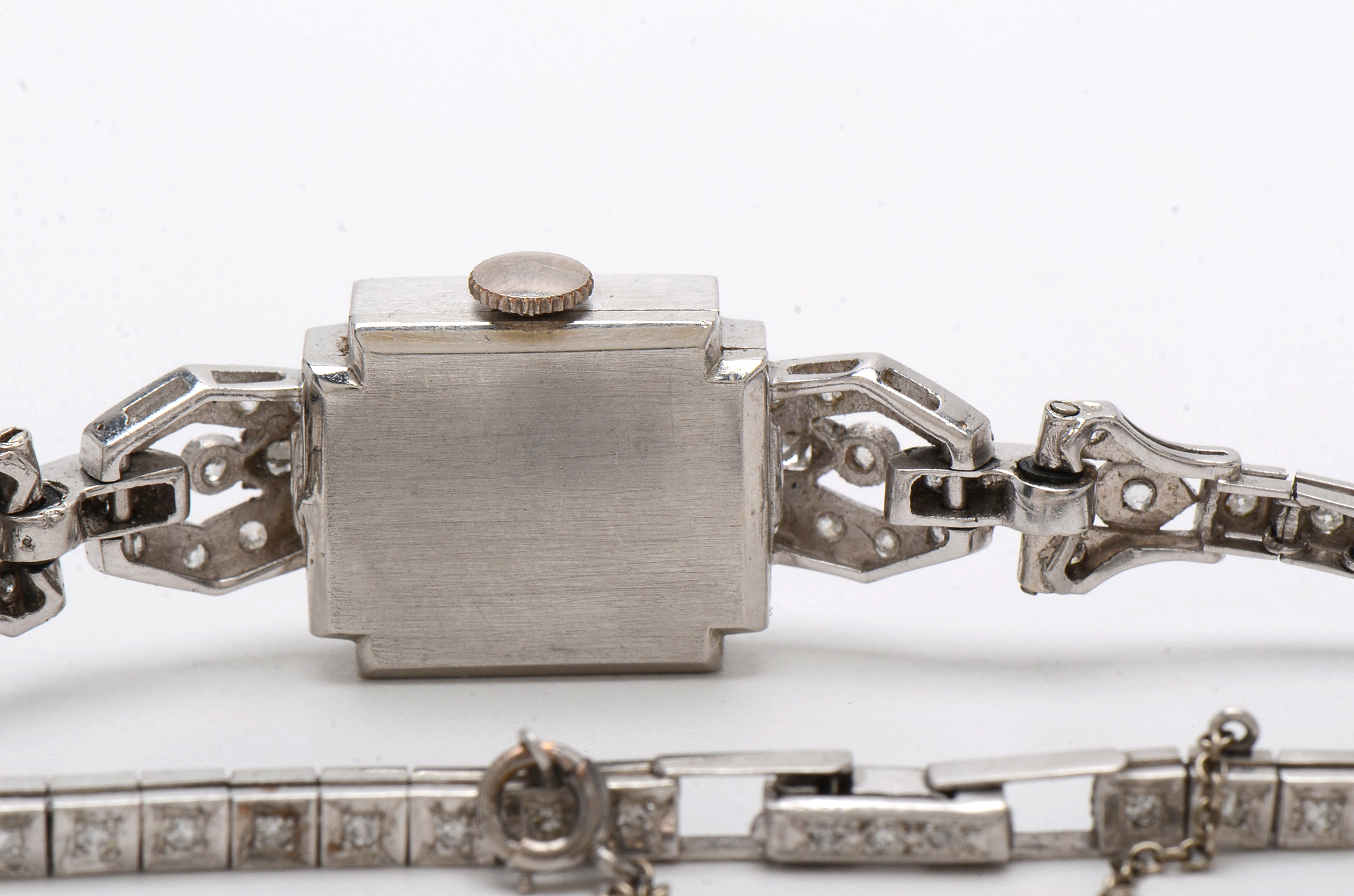 Vintage Hamilton Platinum and 1.21 CTW Diamond Watch