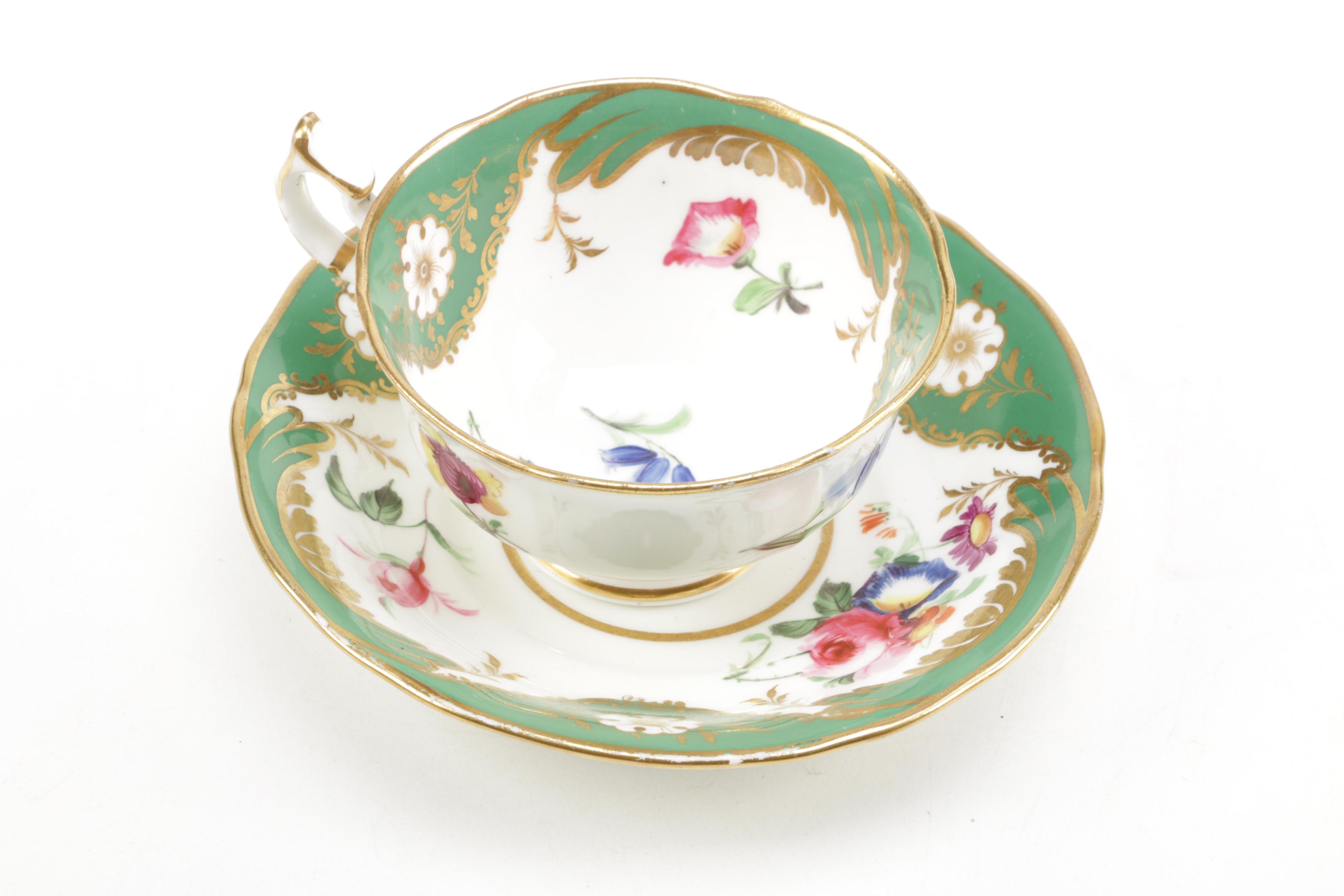 Antique English Porcelain Teacups and Saucers