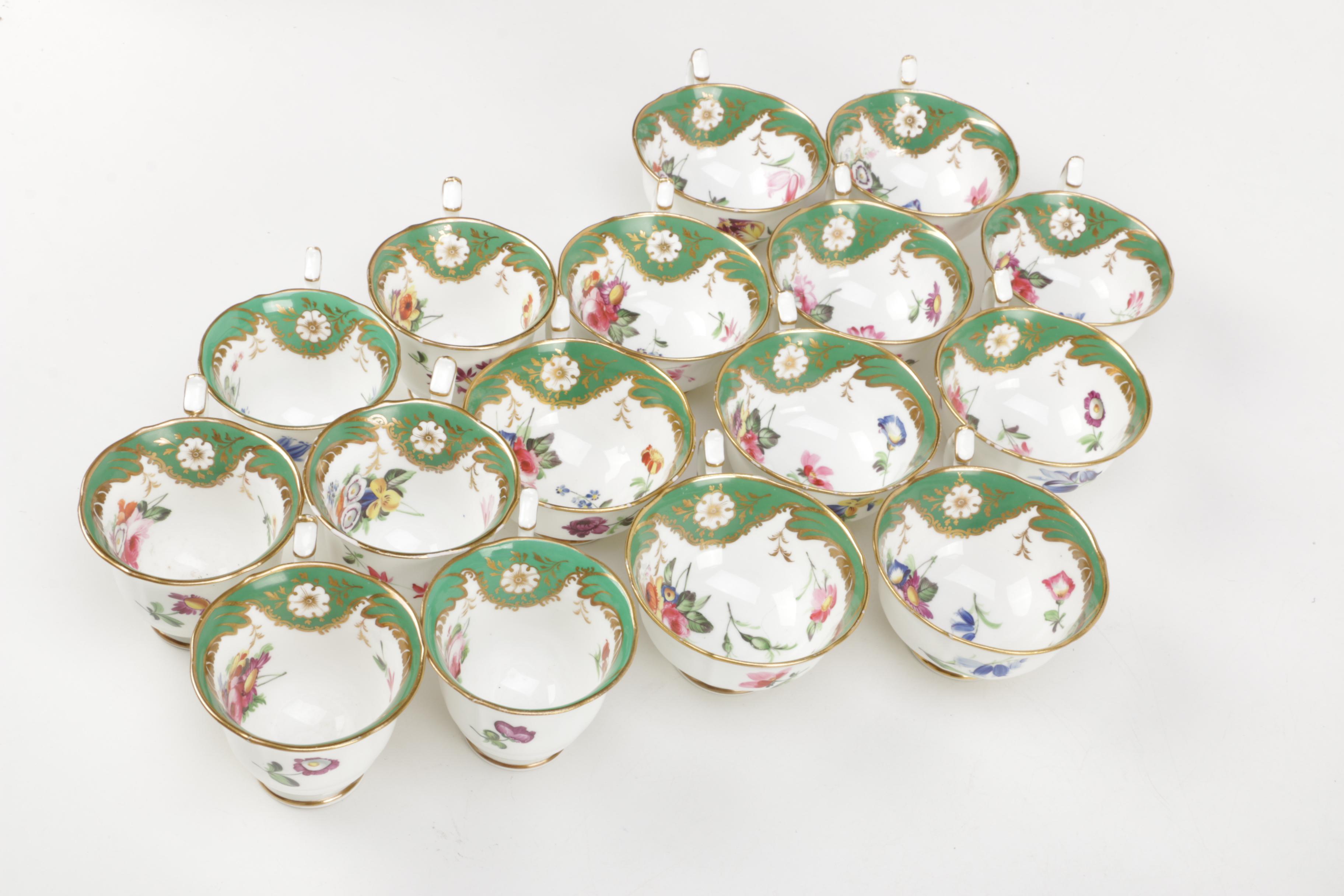 Antique English Porcelain Teacups and Saucers