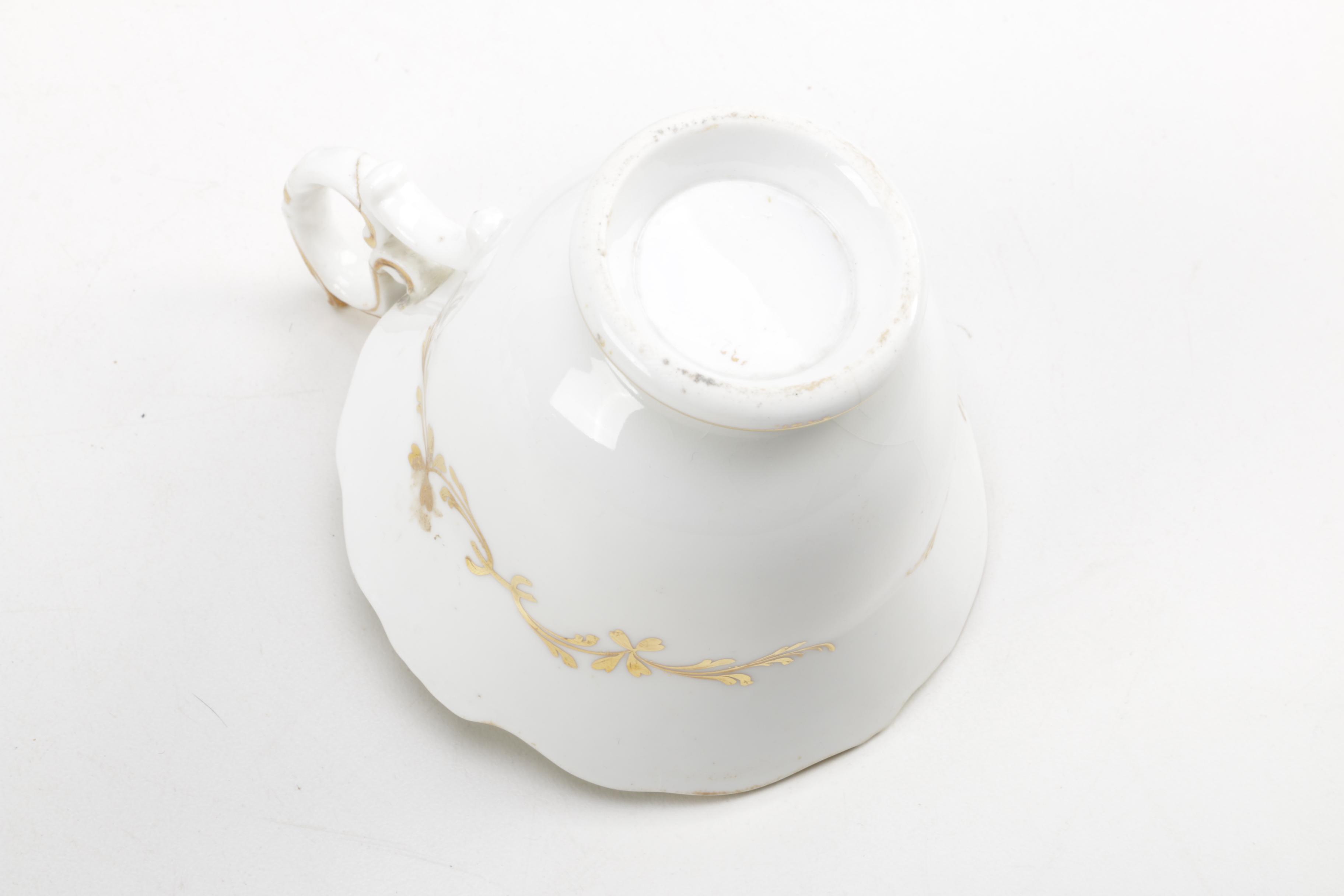 Antique English Porcelain Teacups and Saucers