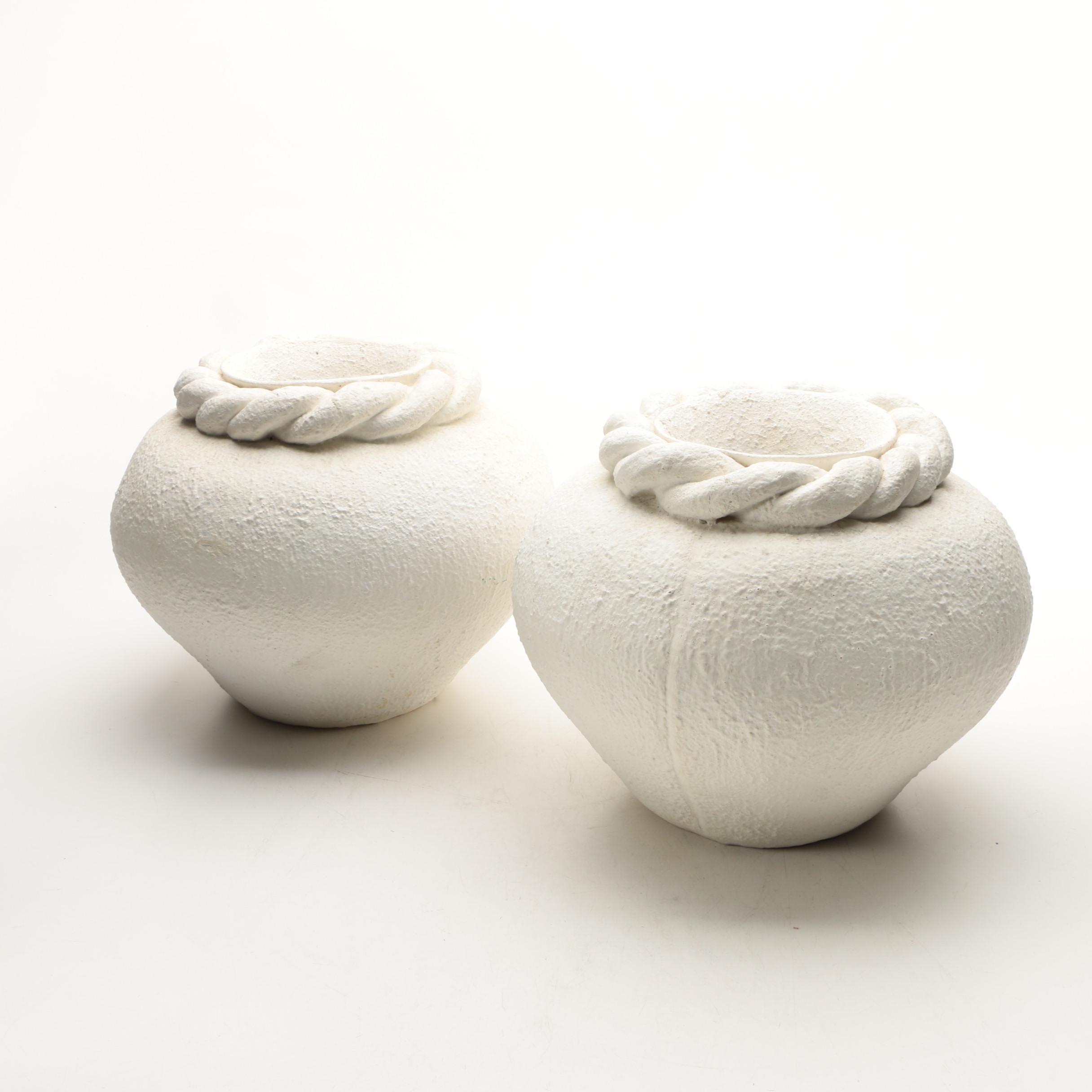 White Ceramic Planters
