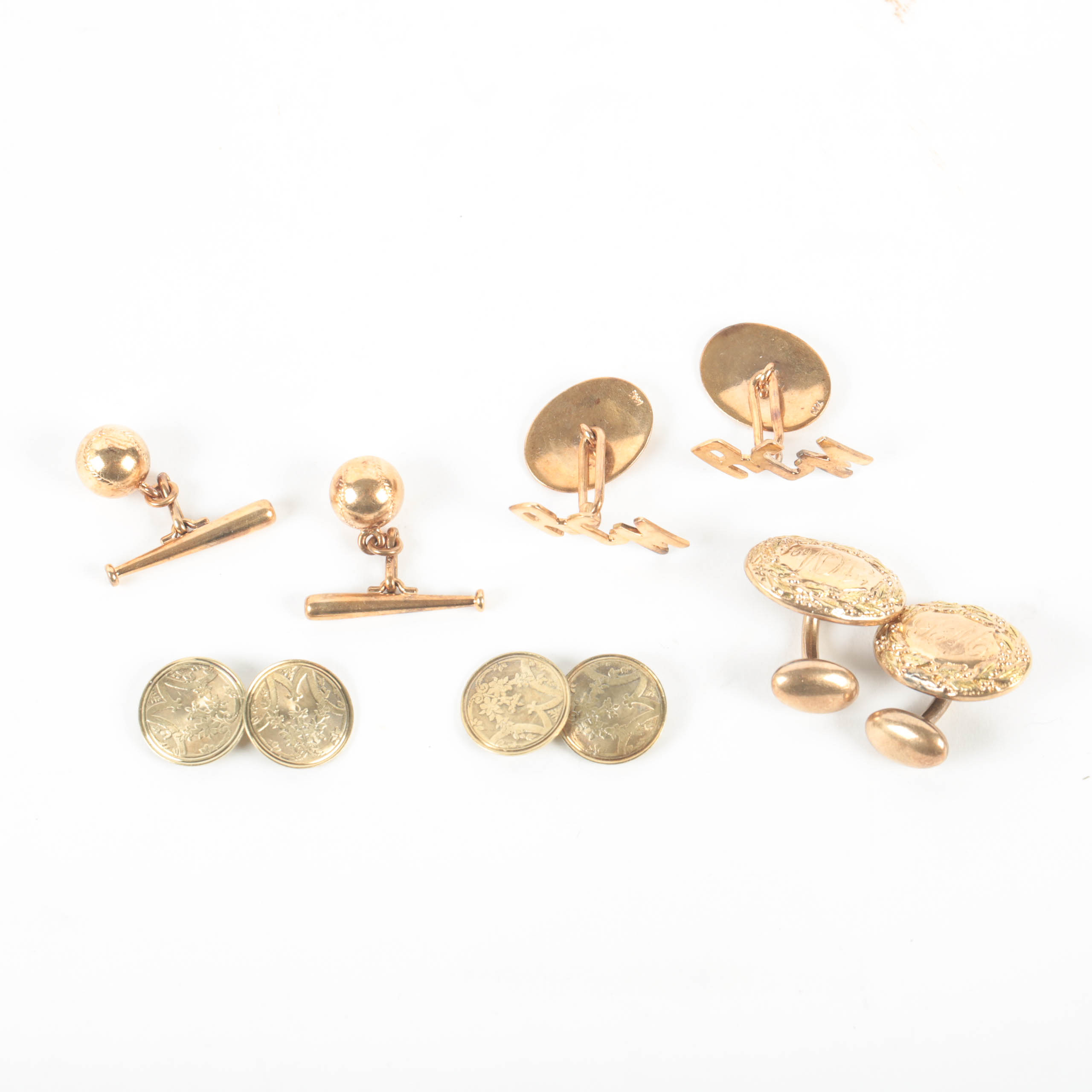 14K Yellow Gold Cuff Links