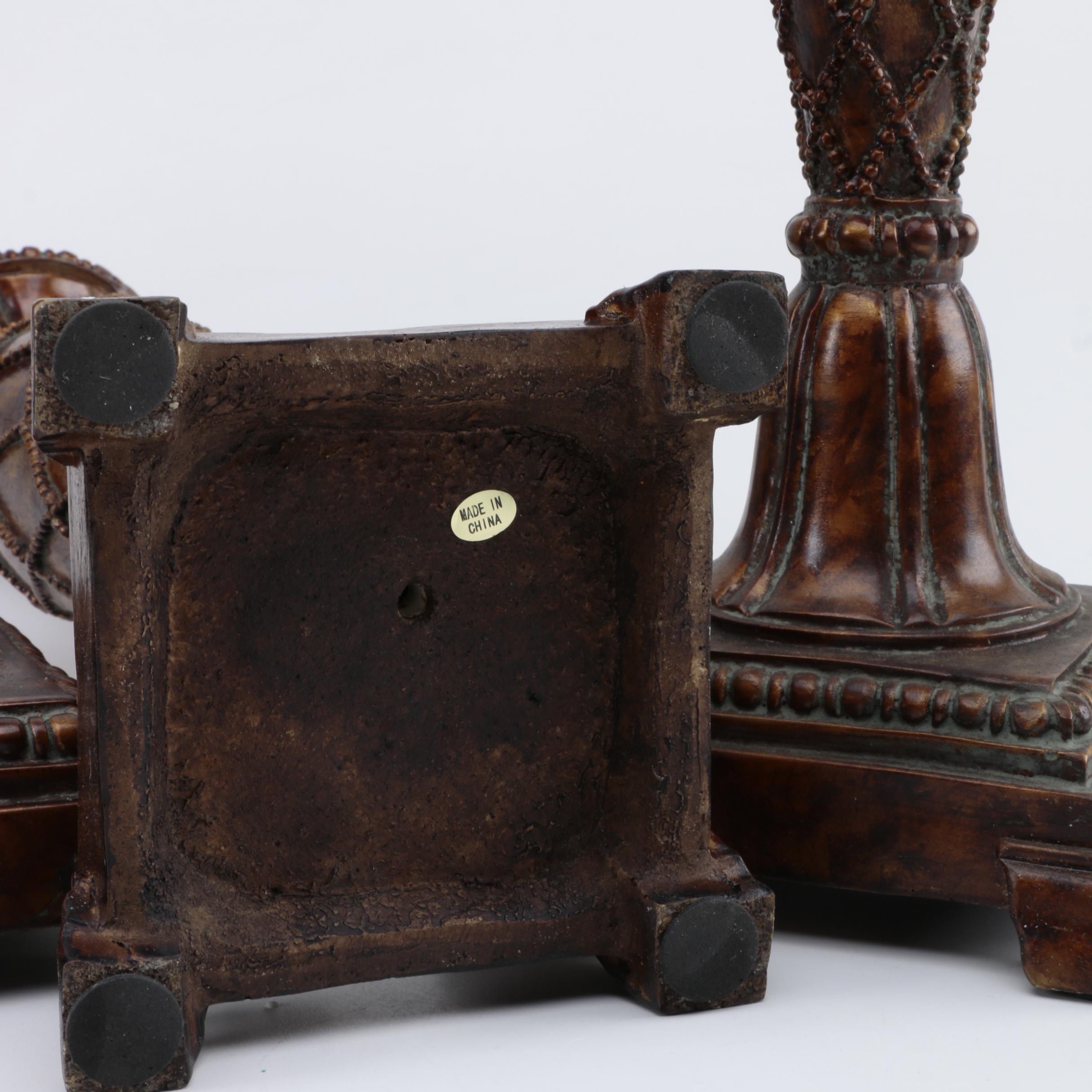 Faux Wood Candle Holders