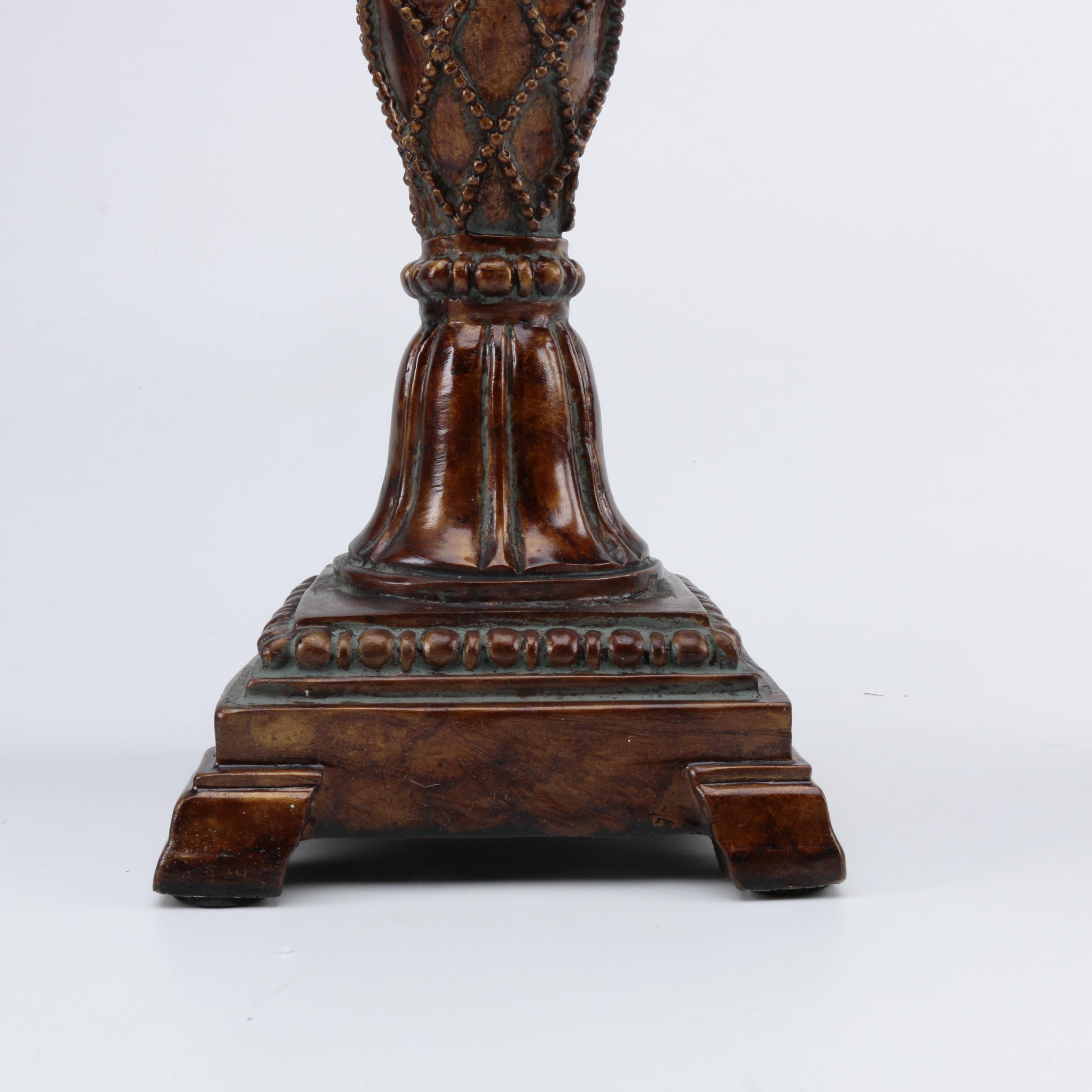 Faux Wood Candle Holders