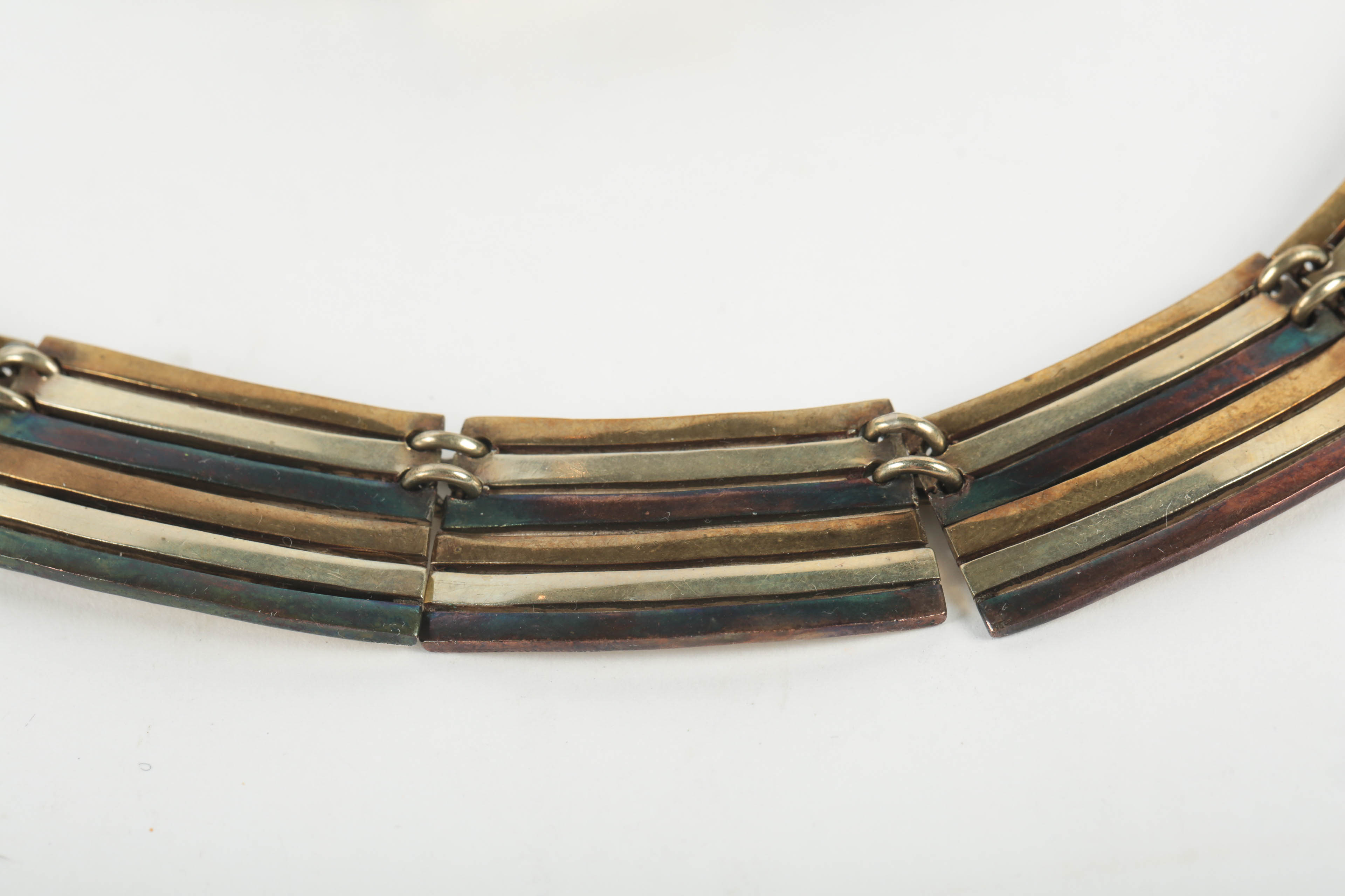 Mexican Sterling Silver Jewelry Full Parure With Married Bracelet