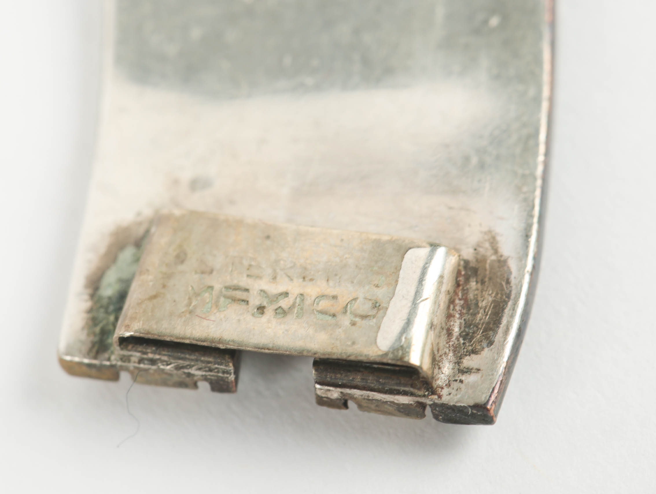 Mexican Sterling Silver Jewelry Full Parure With Married Bracelet