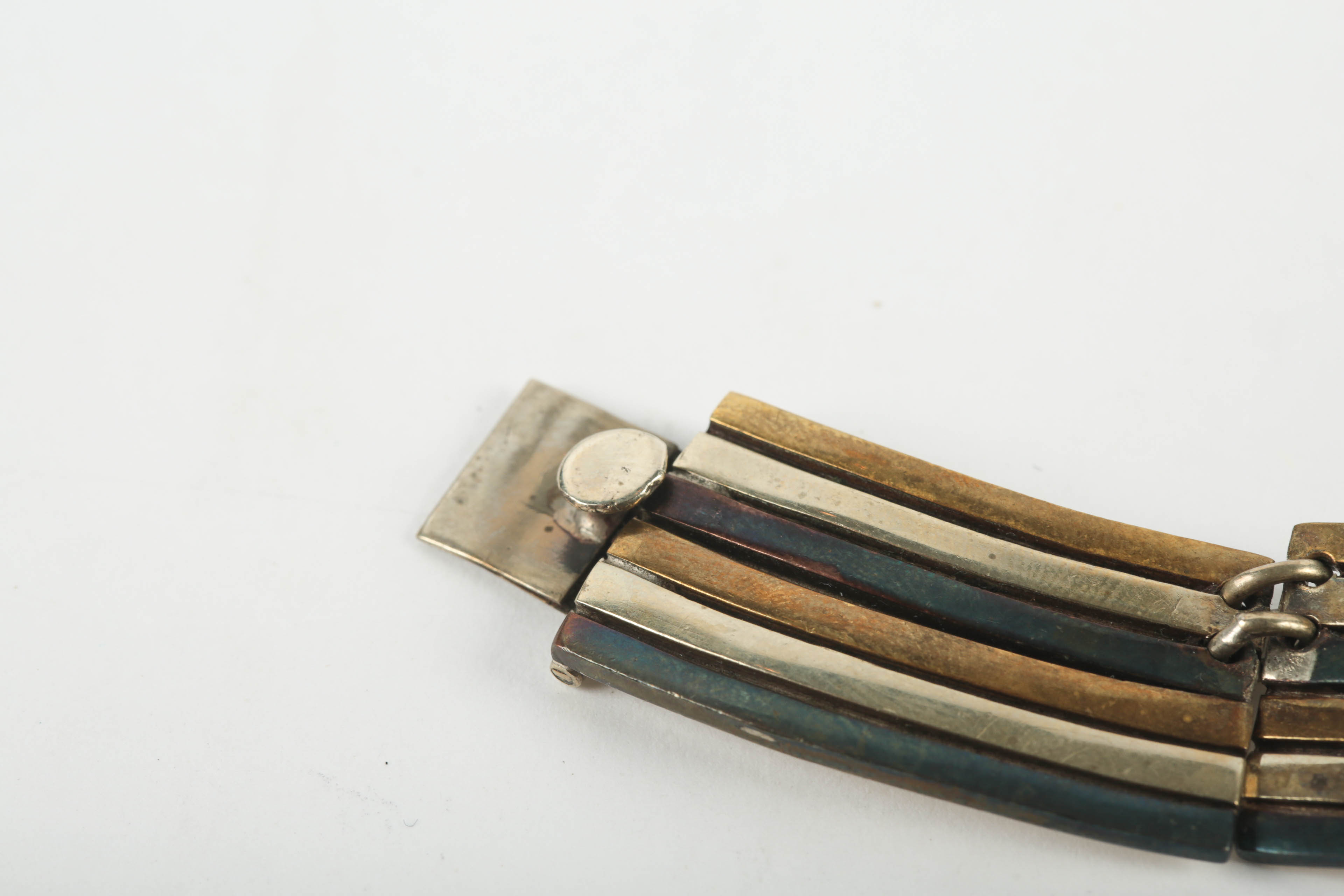 Mexican Sterling Silver Jewelry Full Parure With Married Bracelet