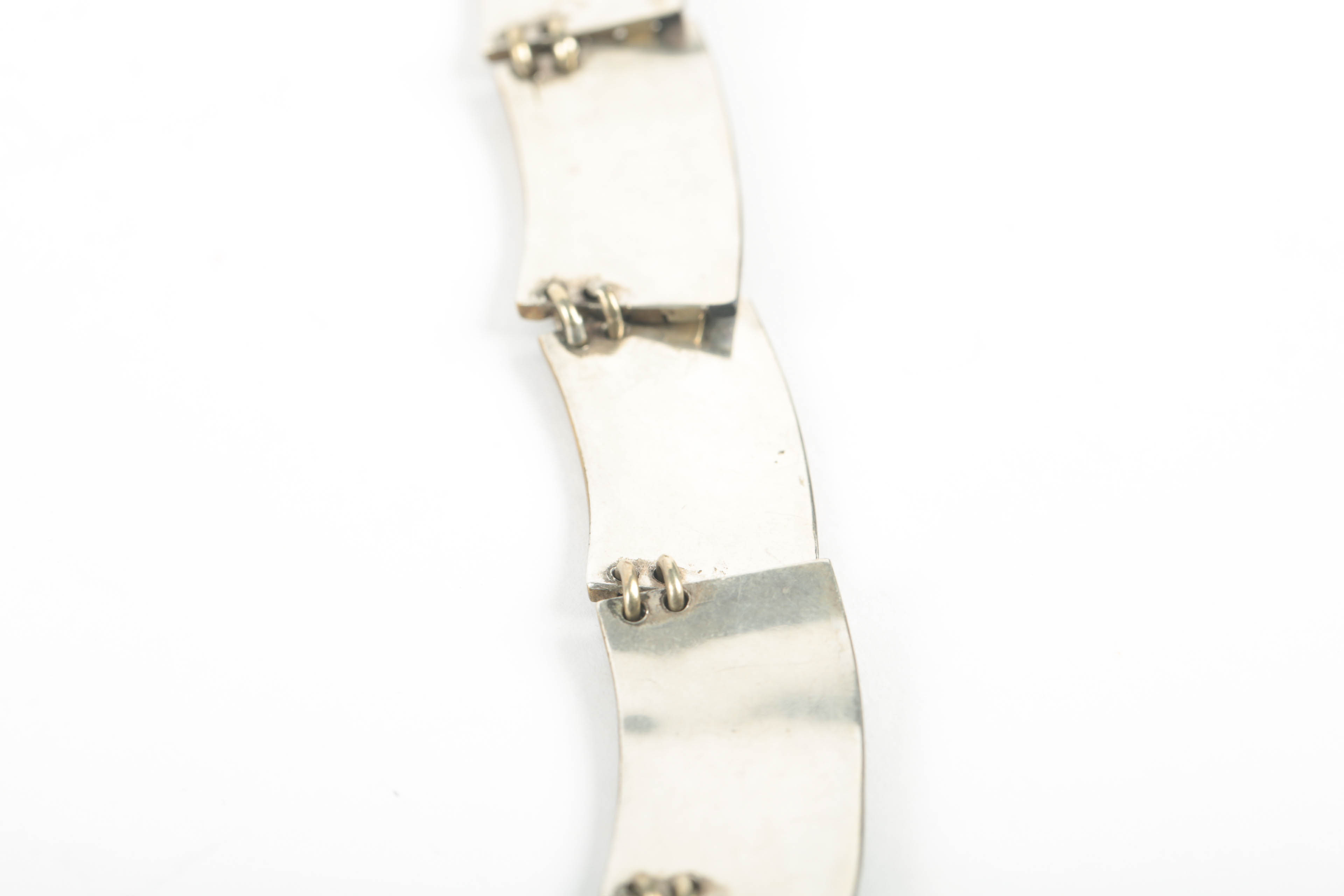 Mexican Sterling Silver Jewelry Full Parure With Married Bracelet