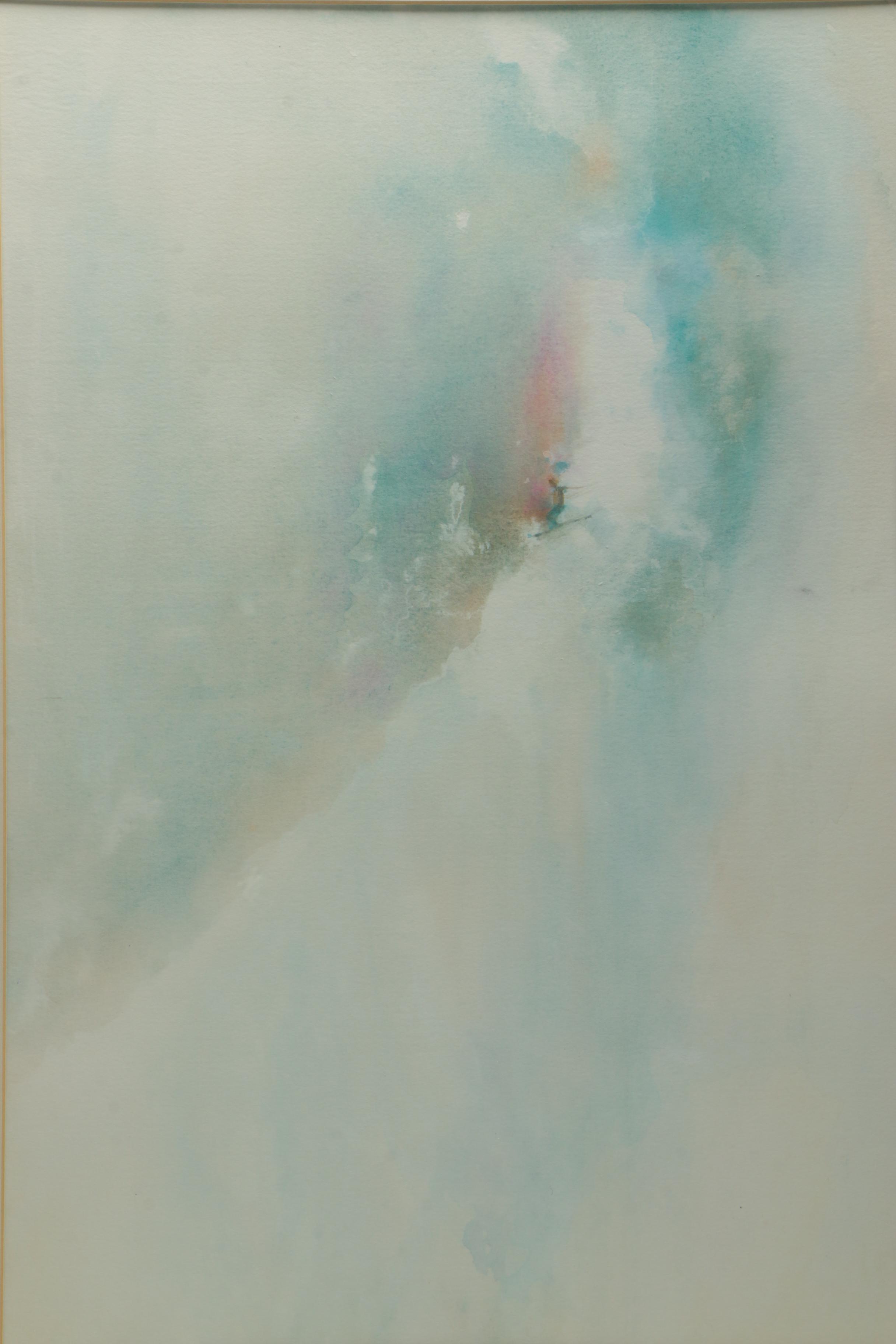 Joan Little Watercolor Painting "Skiing the Edge"