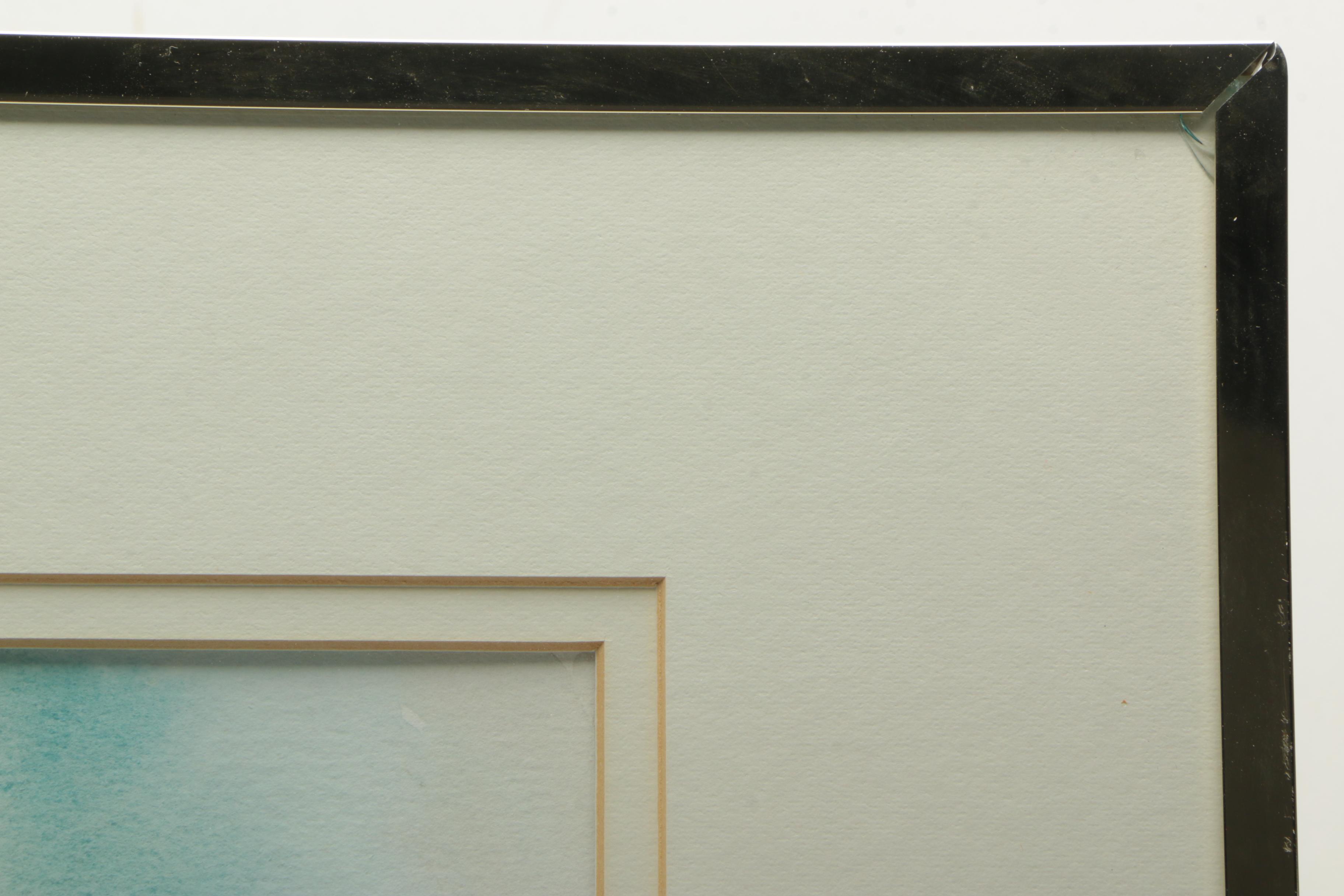 Joan Little Watercolor Painting "Skiing the Edge"