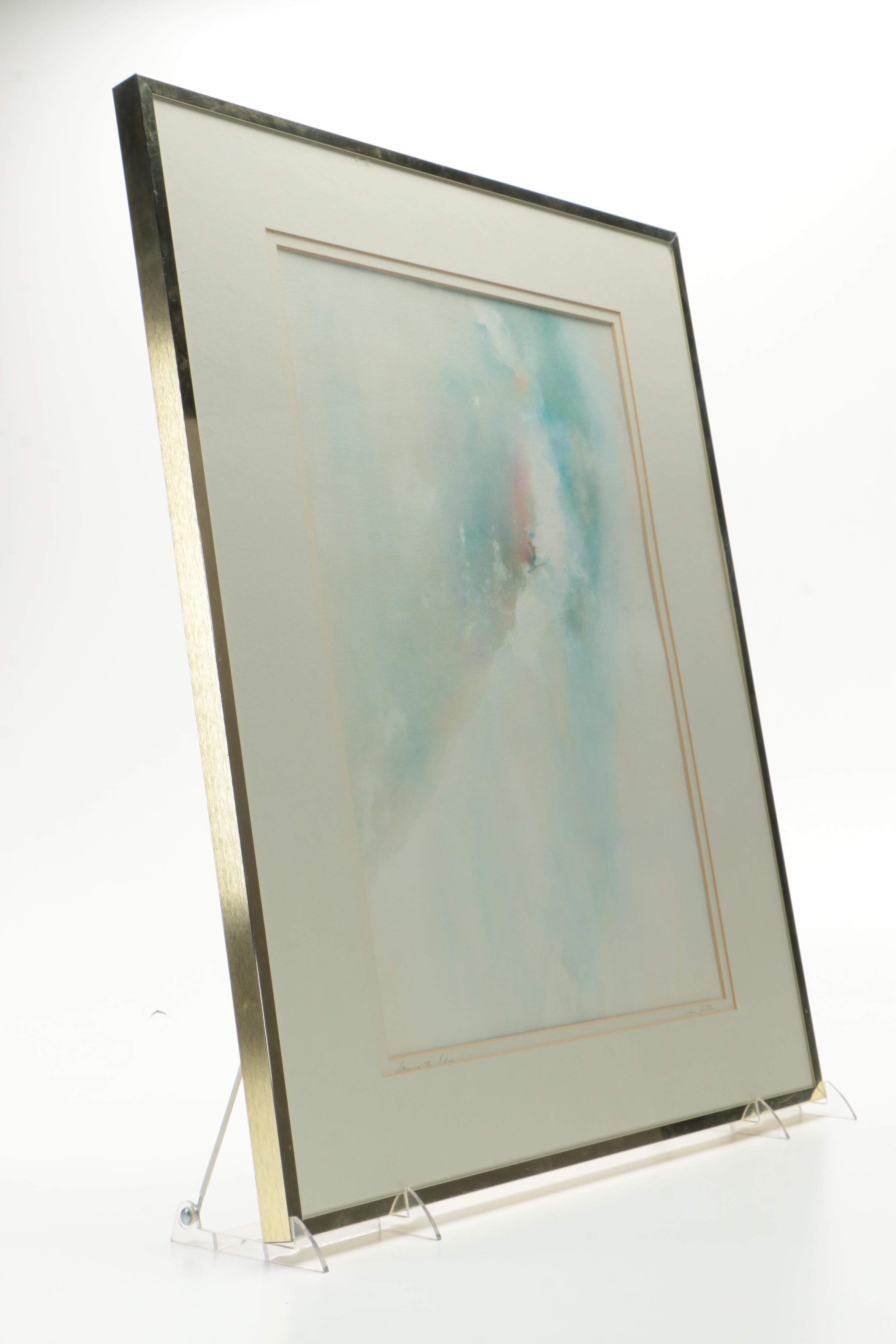 Joan Little Watercolor Painting "Skiing the Edge"