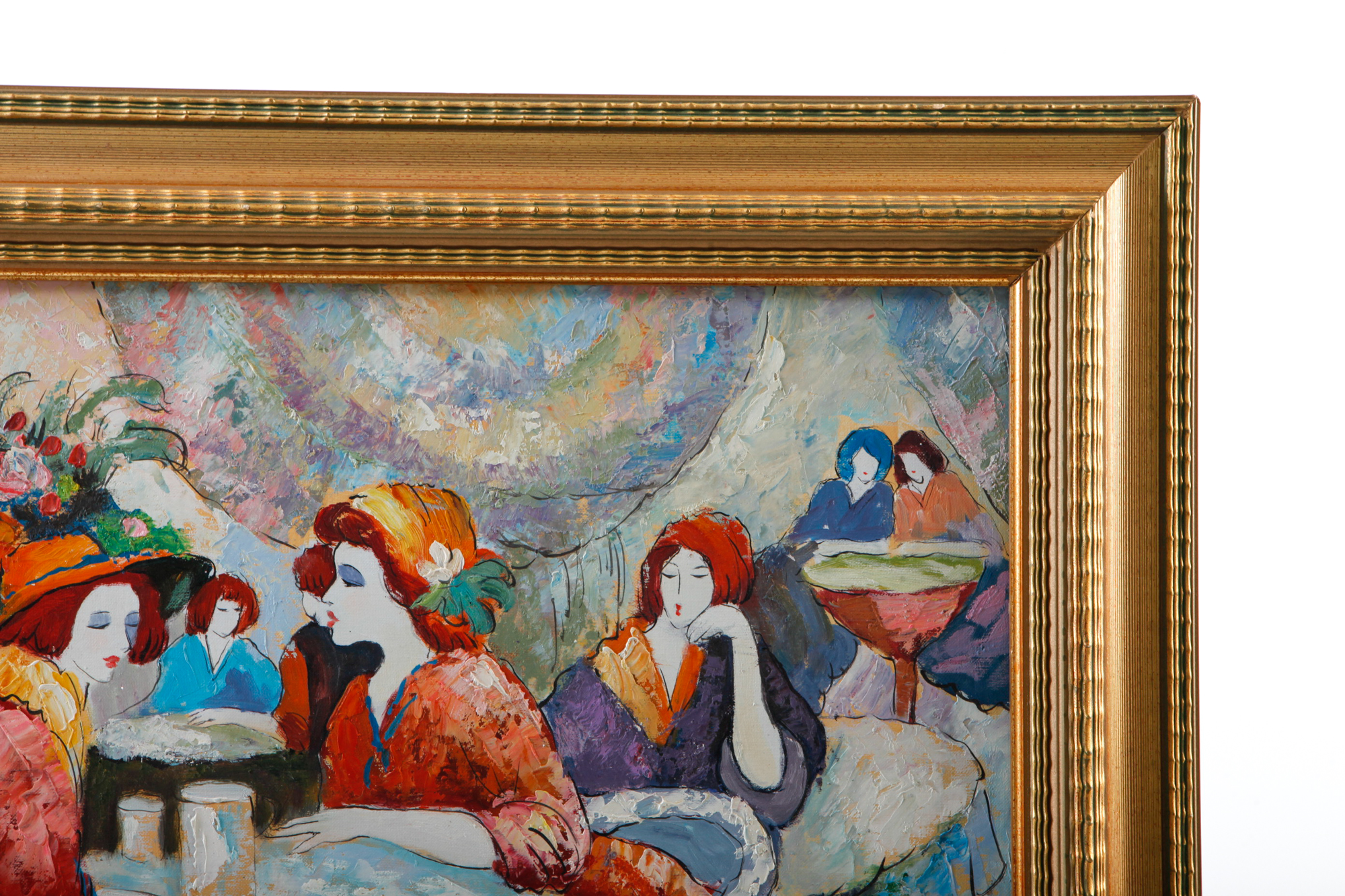 K. Barnes Signed Oil Painting of an Impressionistic Cafe Scene