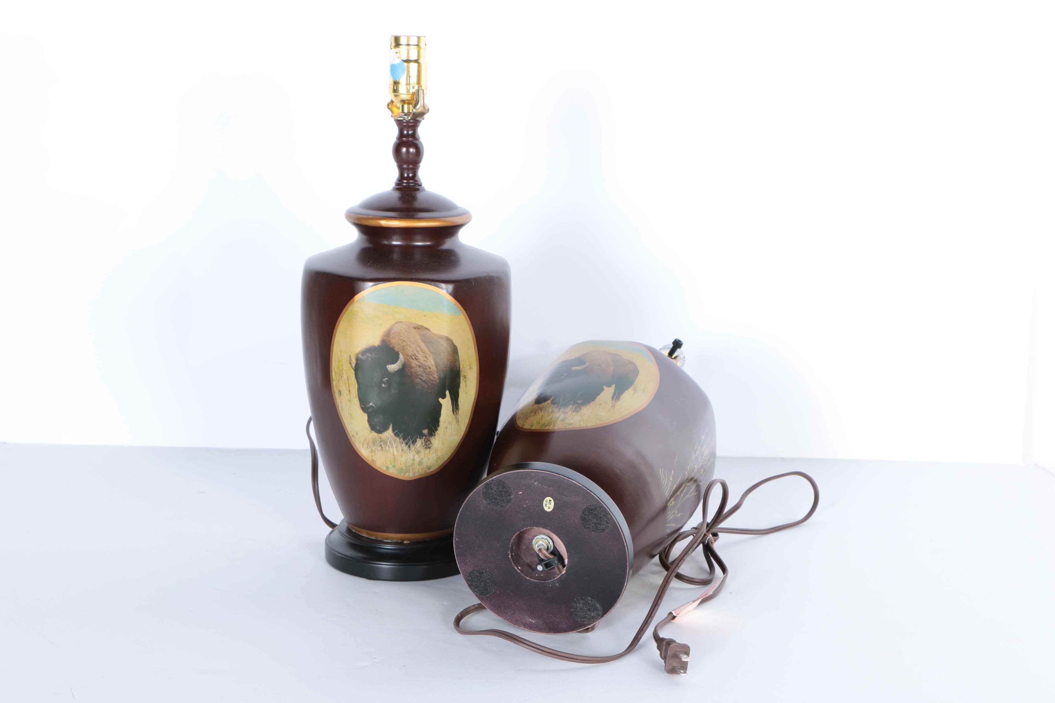 Bison Urn Table Lamps