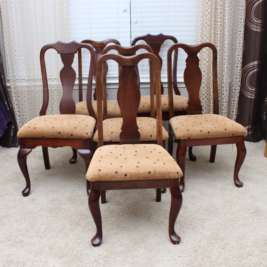 Set of Six Queen Anne Style Dining Chairs by Wondercraft