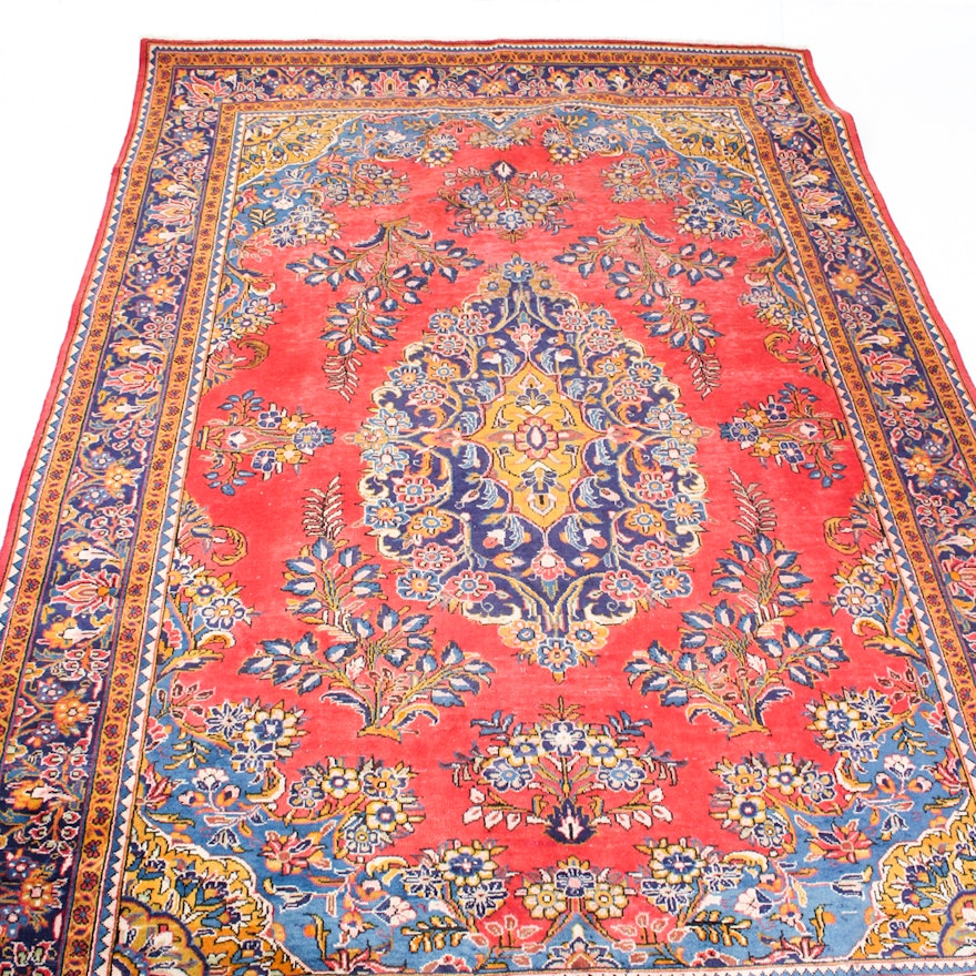 Vintage Hand Knotted Persian Viss Heriz Area Rug