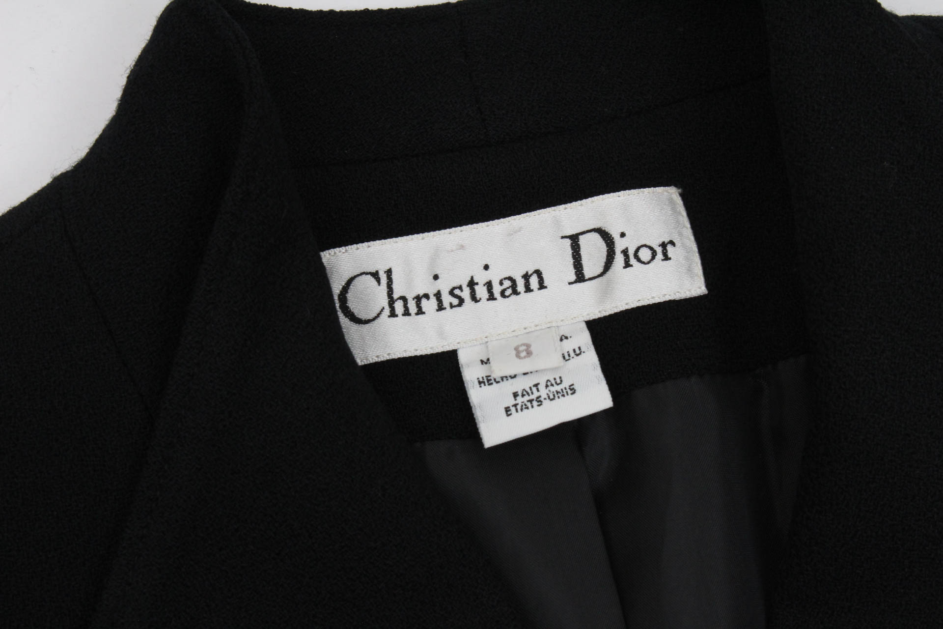 Christian Dior Black Wool Suit Jacket