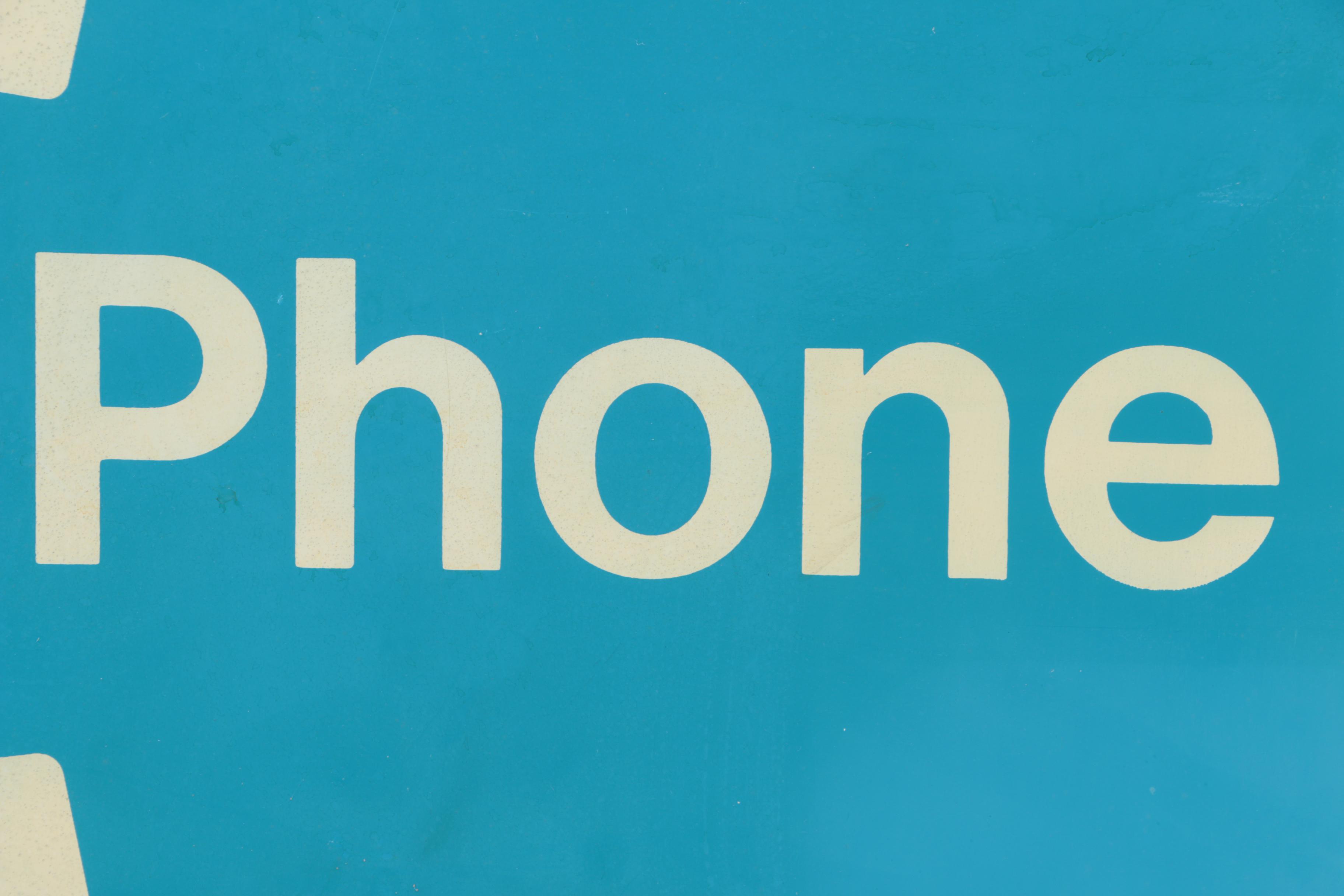 Vintage Pay Phone Flange Sign