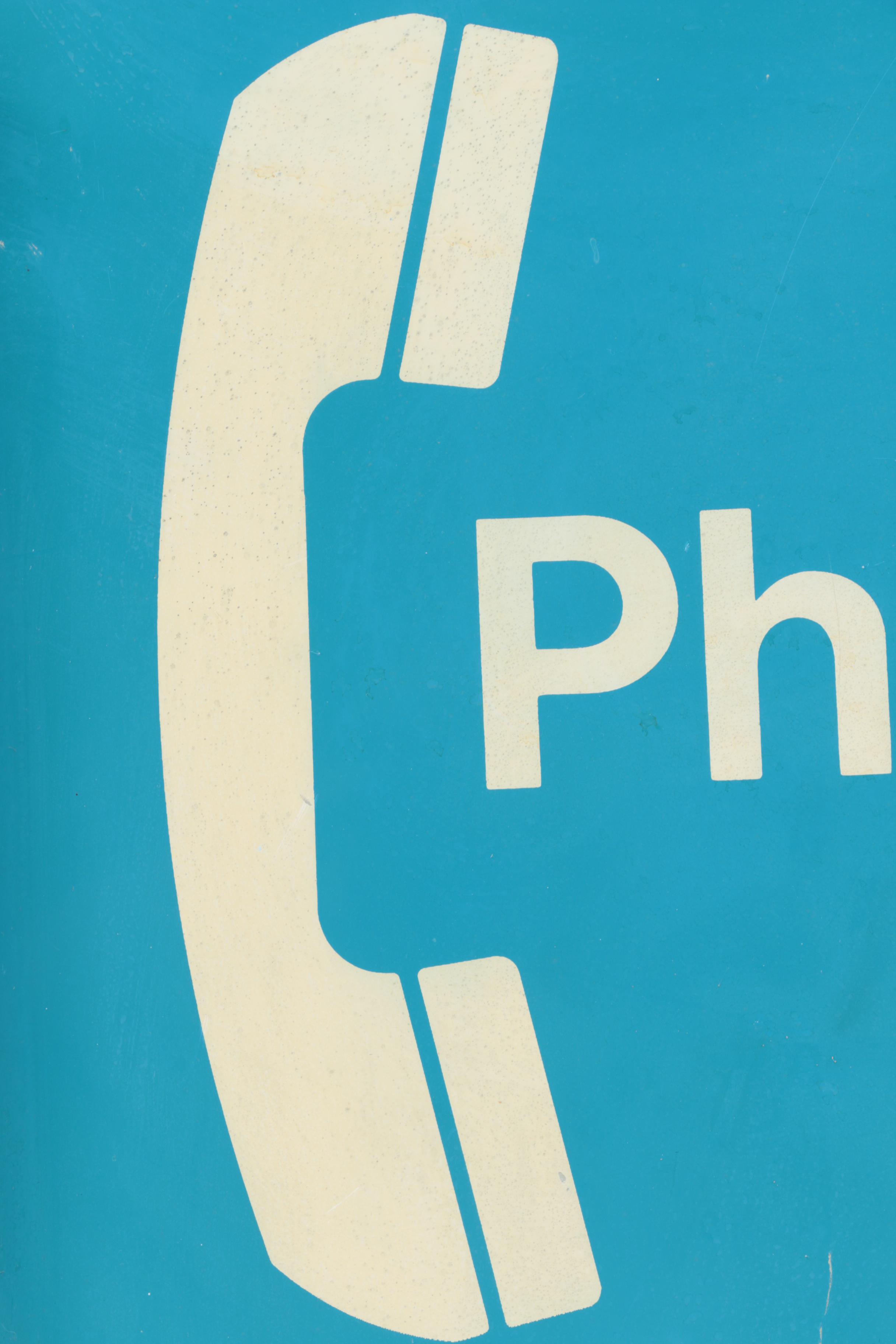 Vintage Pay Phone Flange Sign
