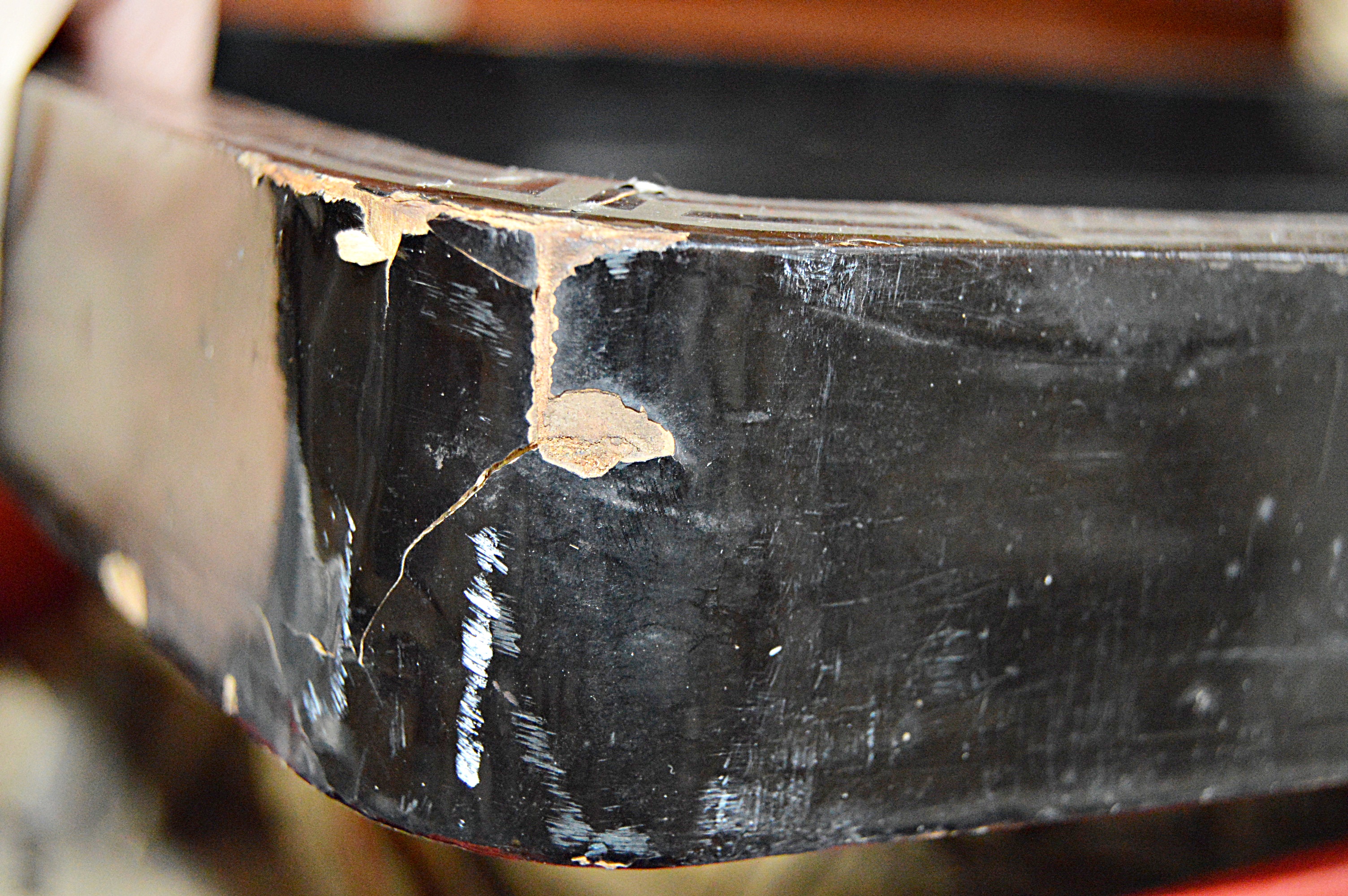 Art Deco Lacquered Tray and Vintage Etched Glassware