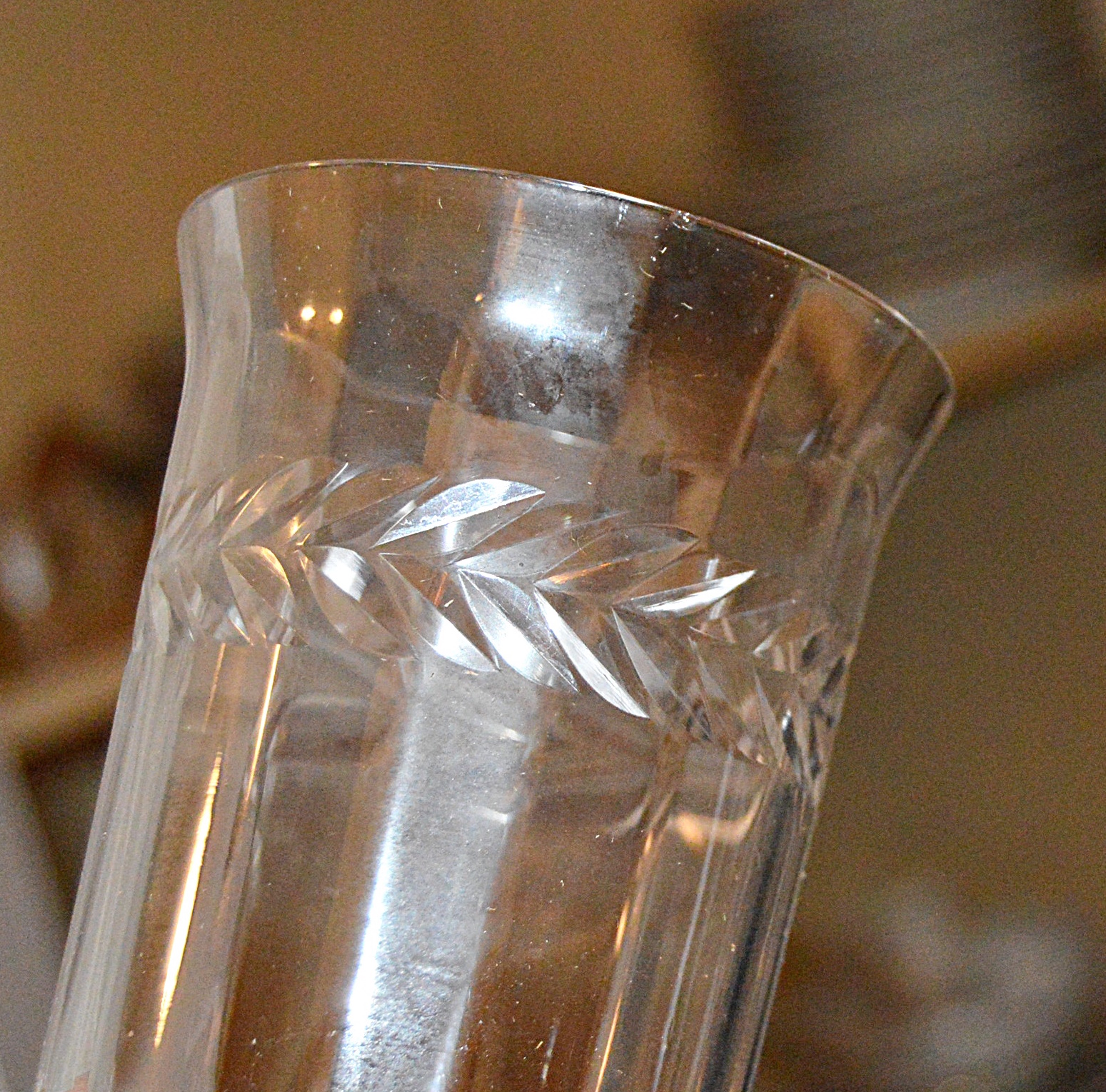 Art Deco Lacquered Tray and Vintage Etched Glassware