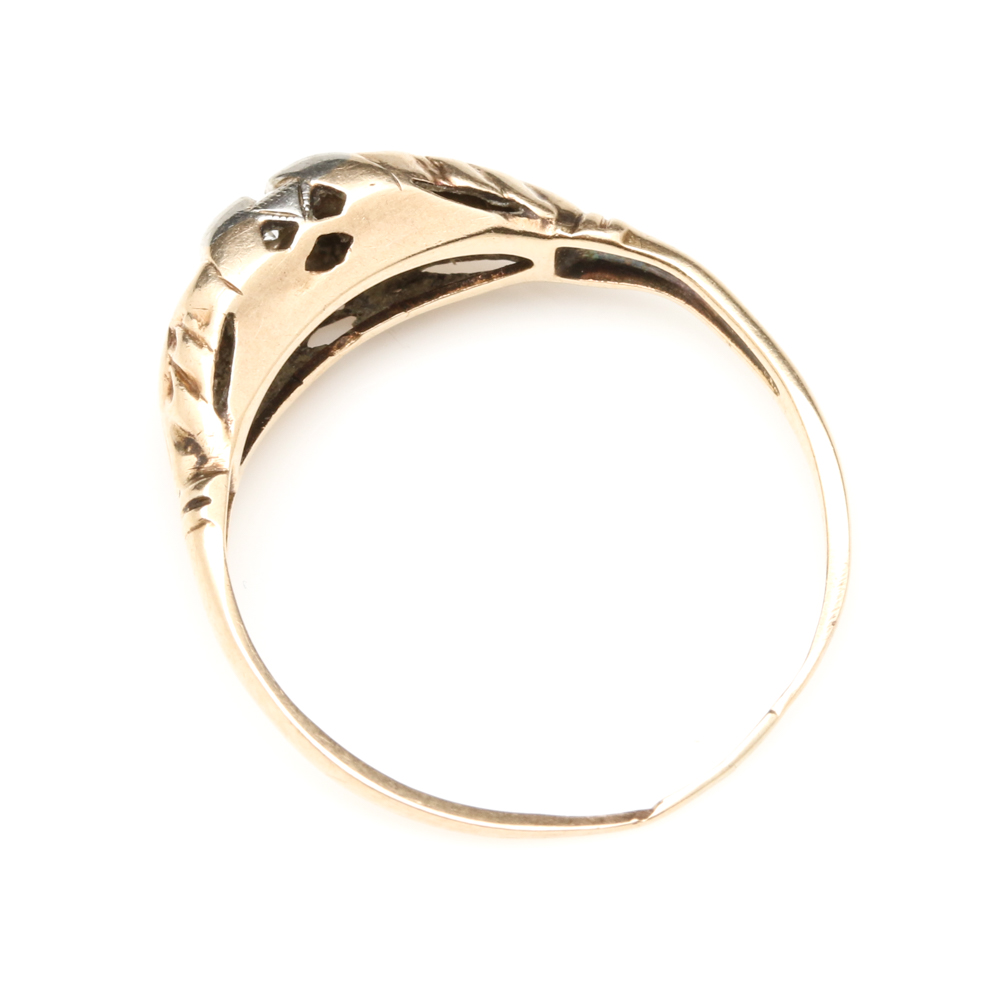 14K Yellow and White Gold Diamond Ring