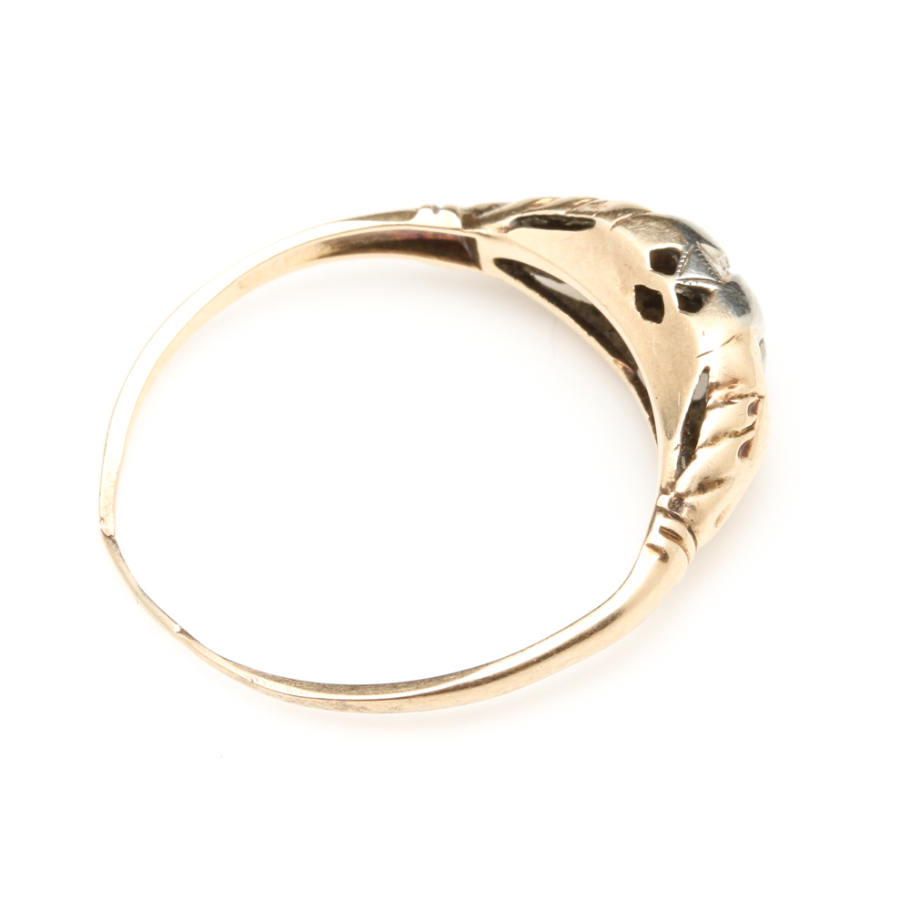 14K Yellow and White Gold Diamond Ring